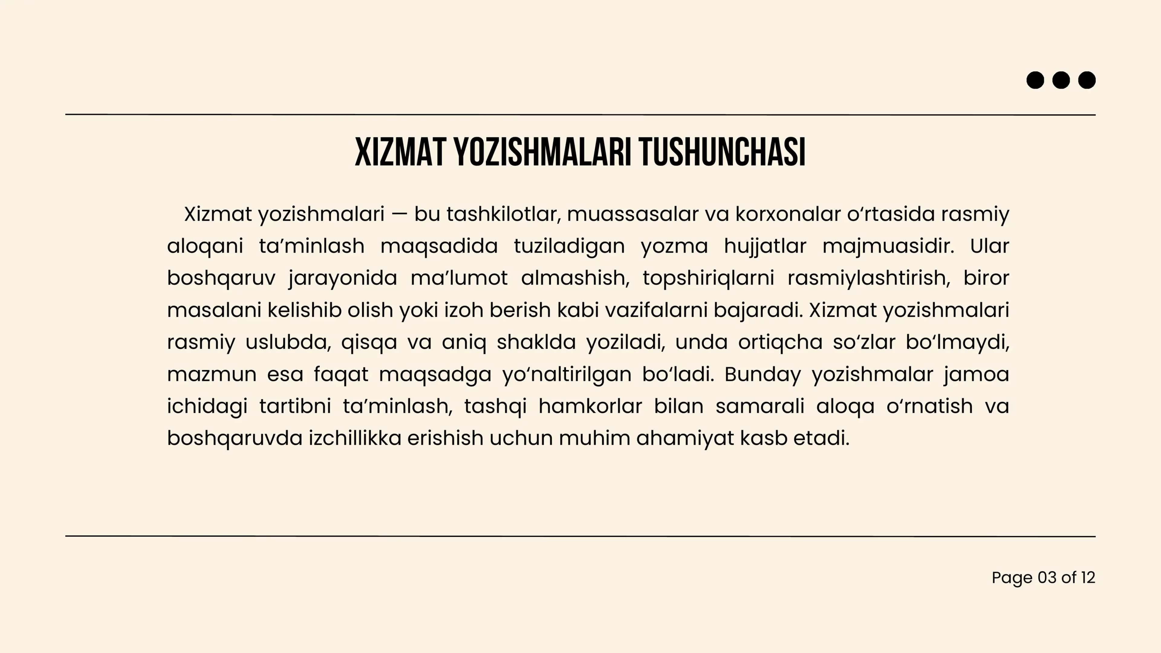 XIZMAT YOZISHMALARI 3