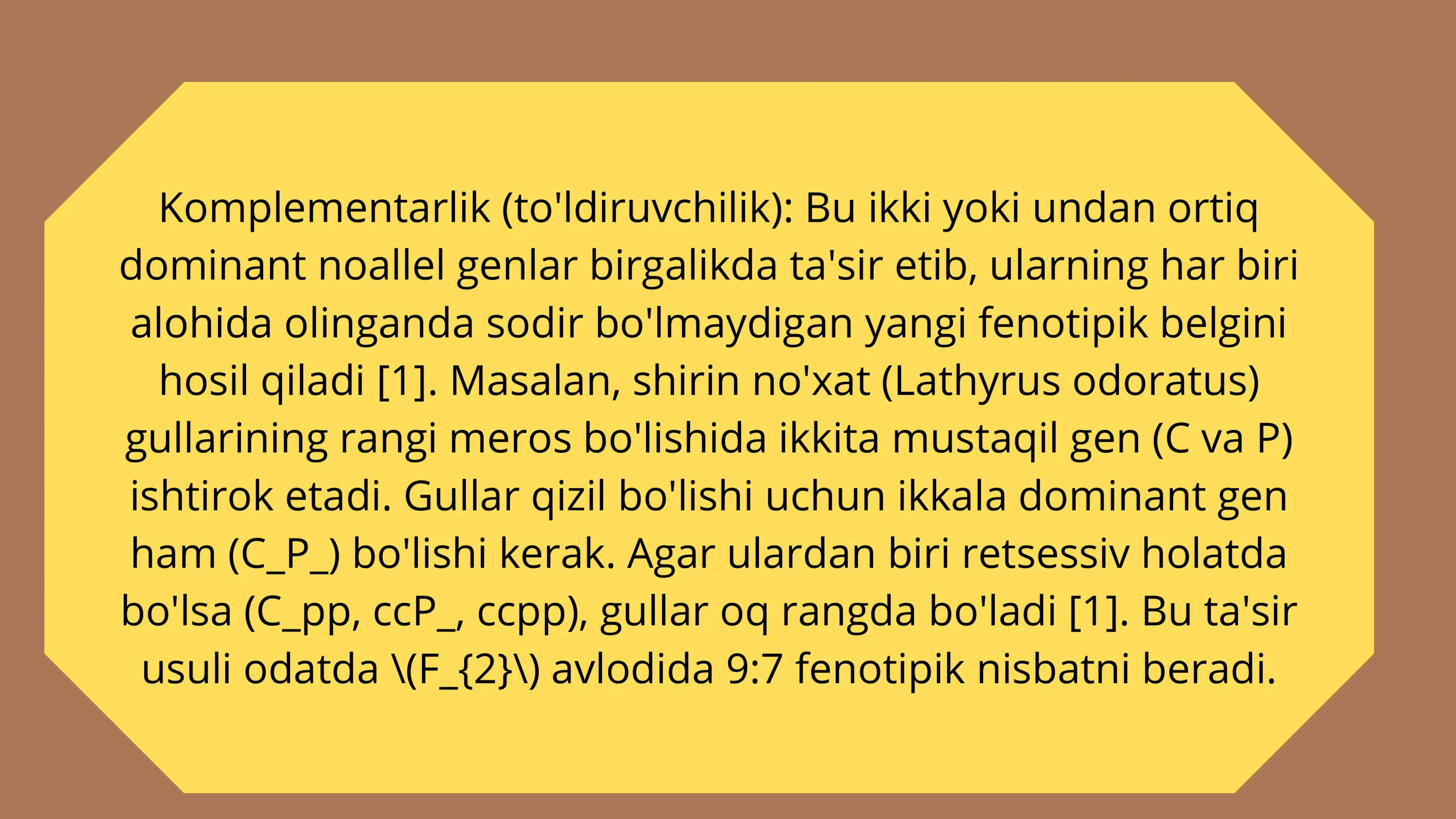 Noallel genlar oʻzaro taʼsiri 3