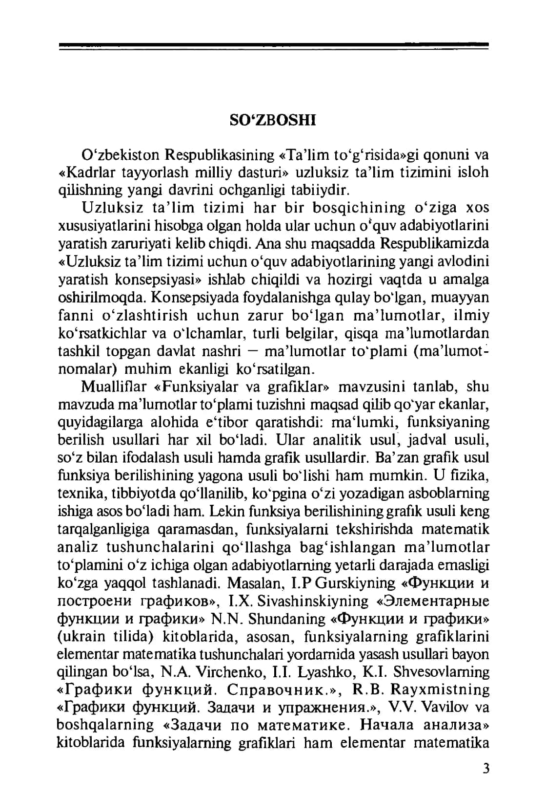 FUNKSIYALAR VA GRAFIKLAR 3