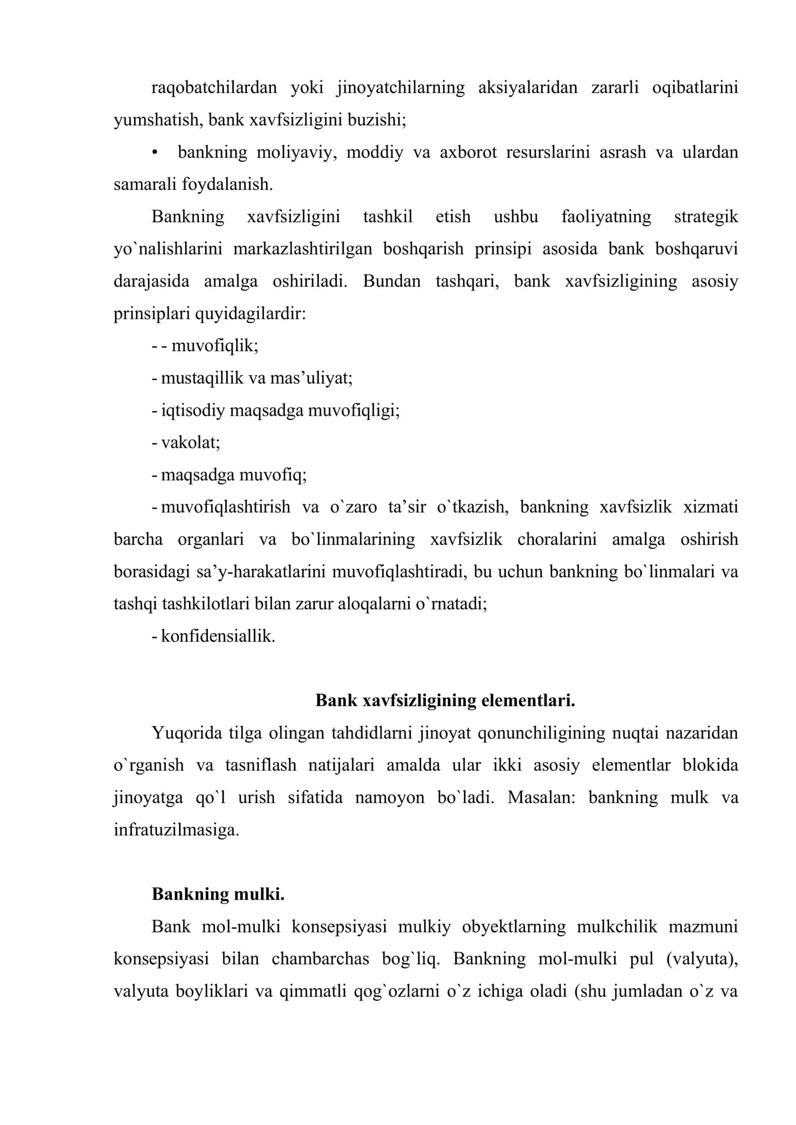 Bank xavfsizligining maqsadi va vazifalari 3