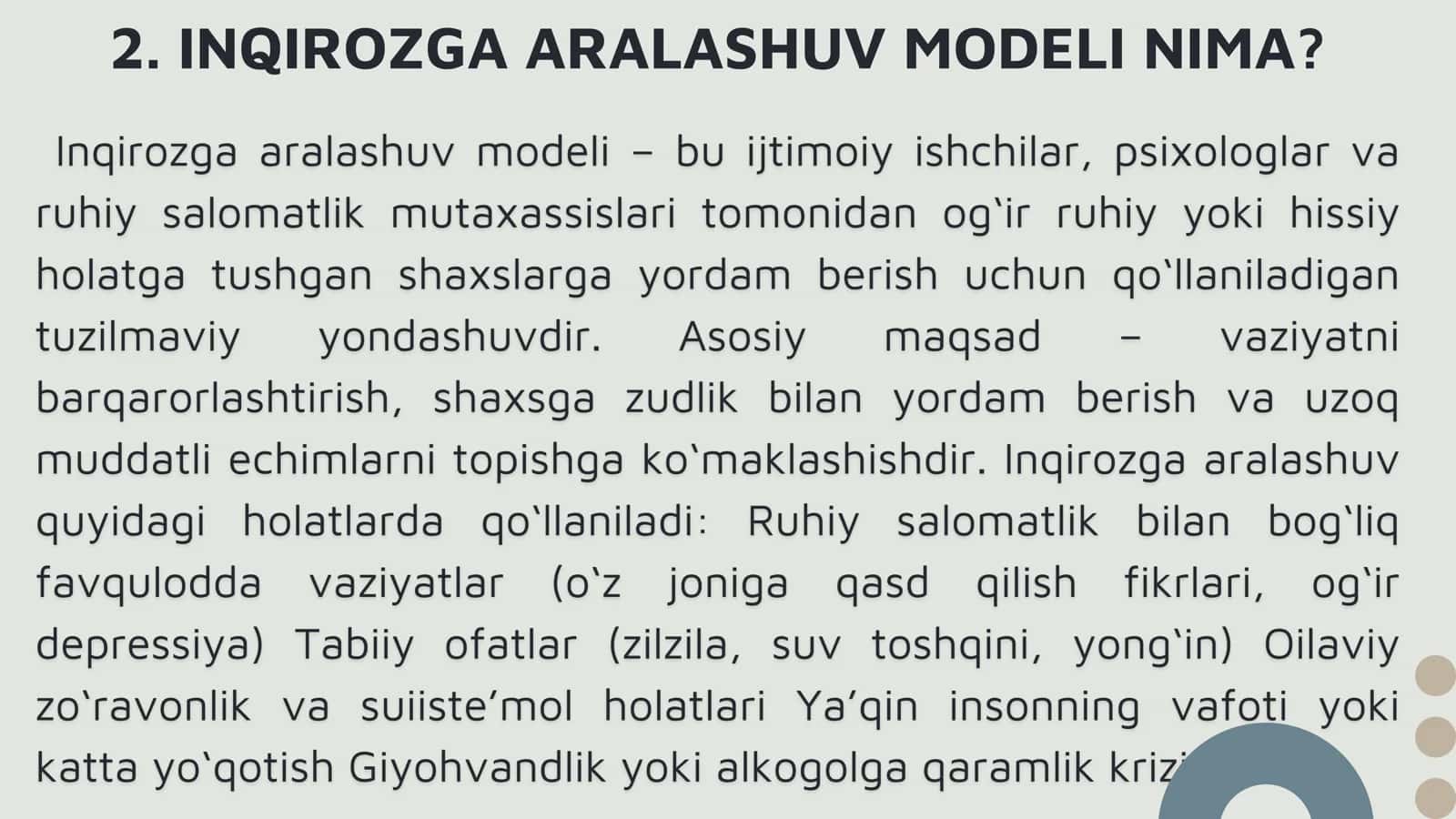 IJTIMOIY ISH AMALIYOTIDA INQIROZGA ARALASHUV MODELI 3