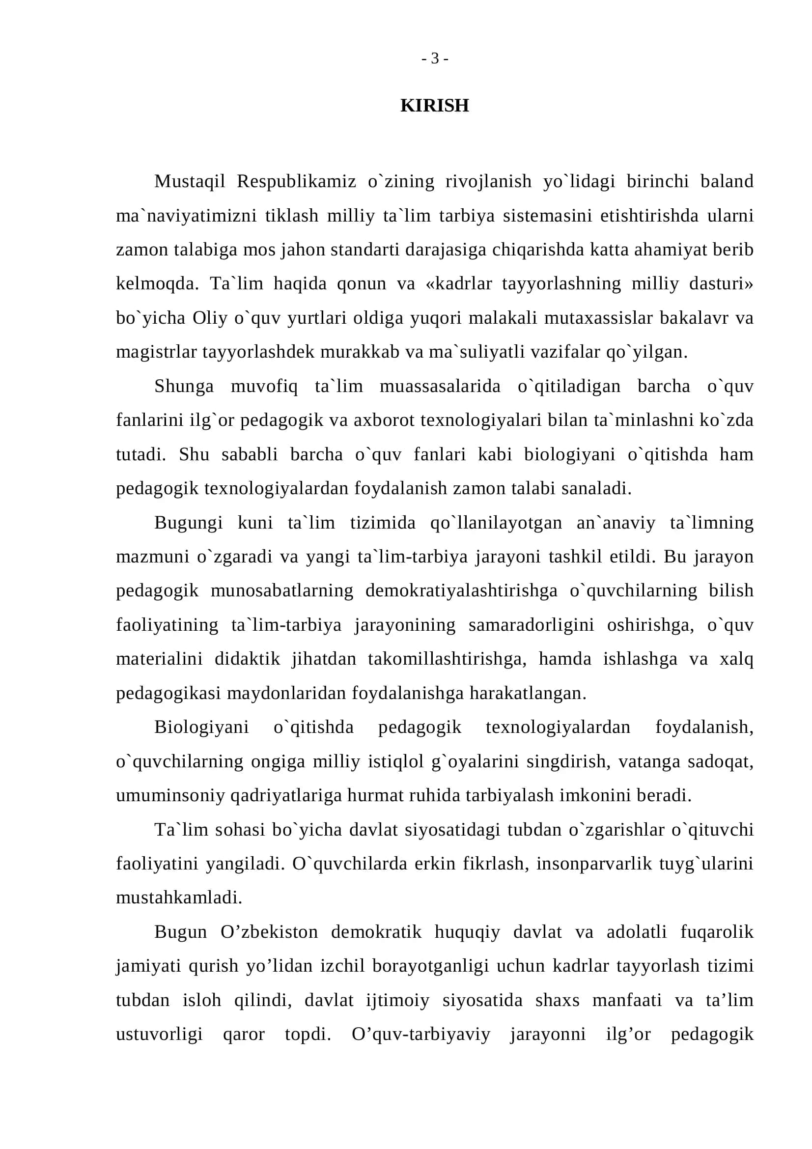 Biologiyani o`qitishda innovatsion texnologiya 3
