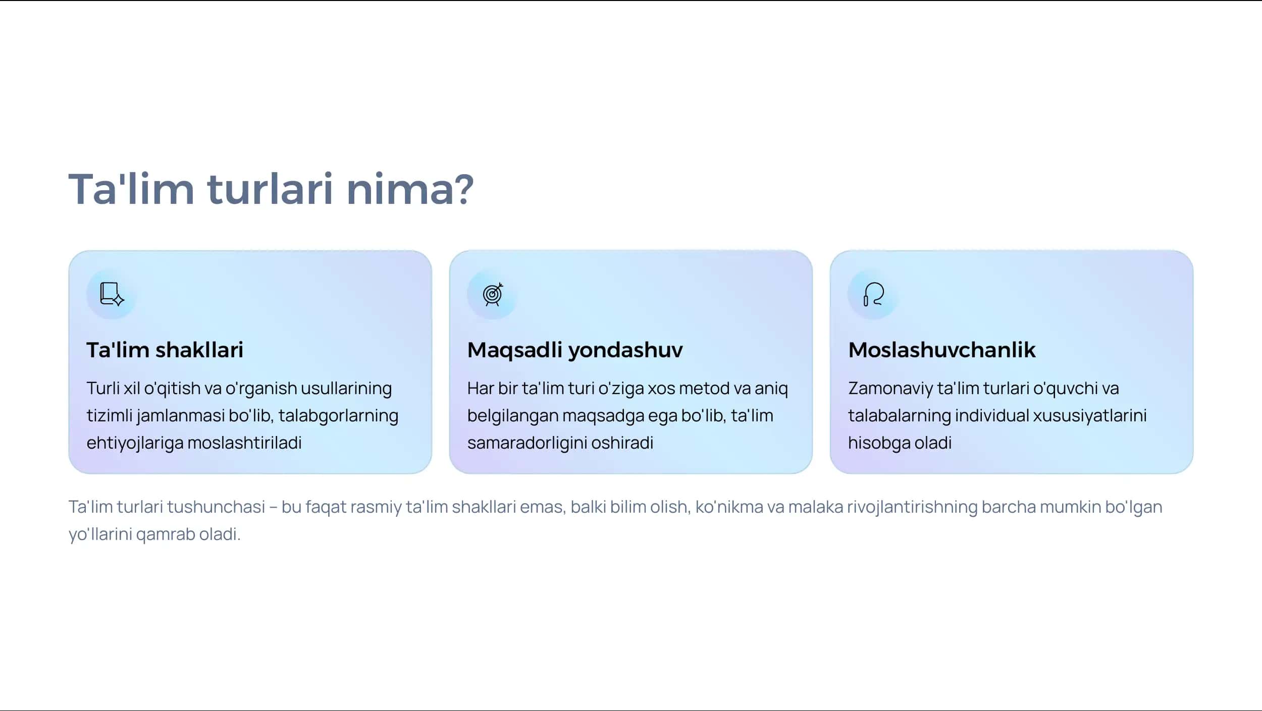 Ta'lim Turlari: Zamonaviy 3