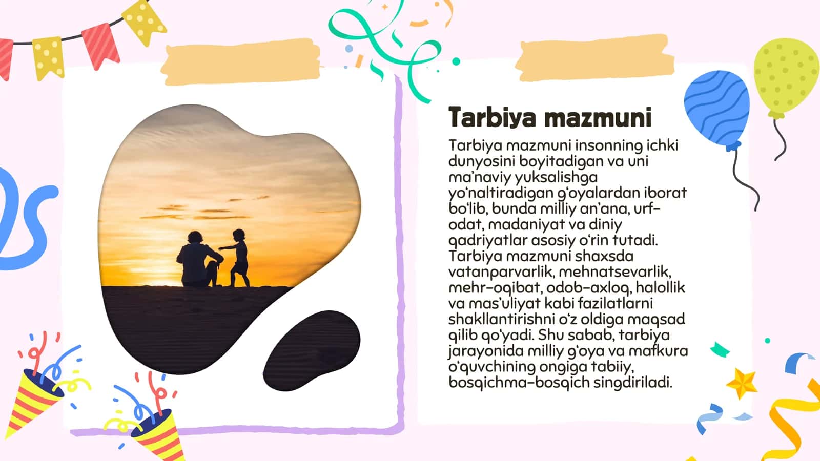 Tarbiya jarayonining mohiyati, mazmuni, tamoyillari va metodlari 3