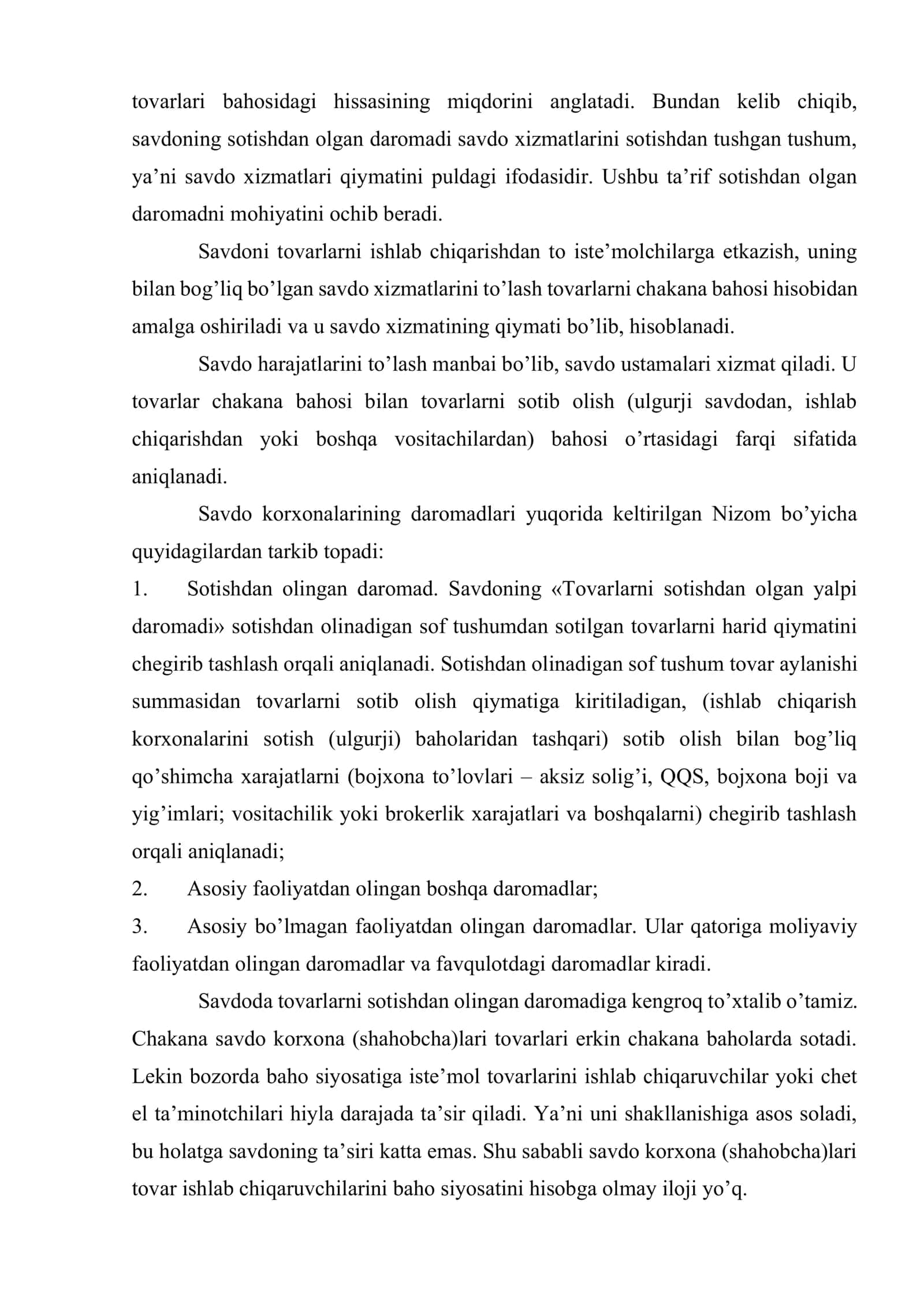 Real sektordagi xizmat ko’rsatish korxonalari daromadlari, xarajatlari va foydasi 3