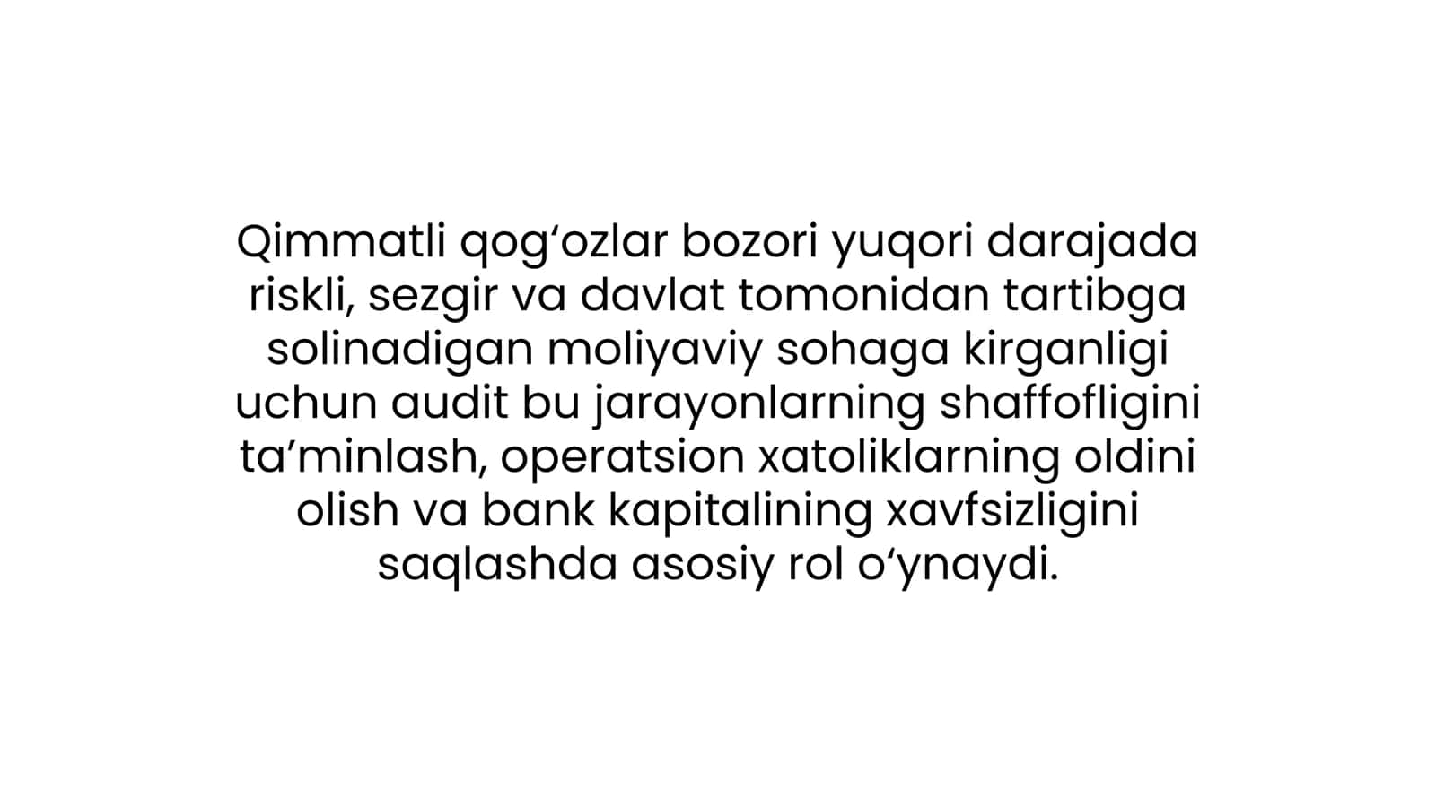 BANKLARDA QIMMATLI QOG‘OZLAR BILAN OPERATSIYALAR AUDITI 3