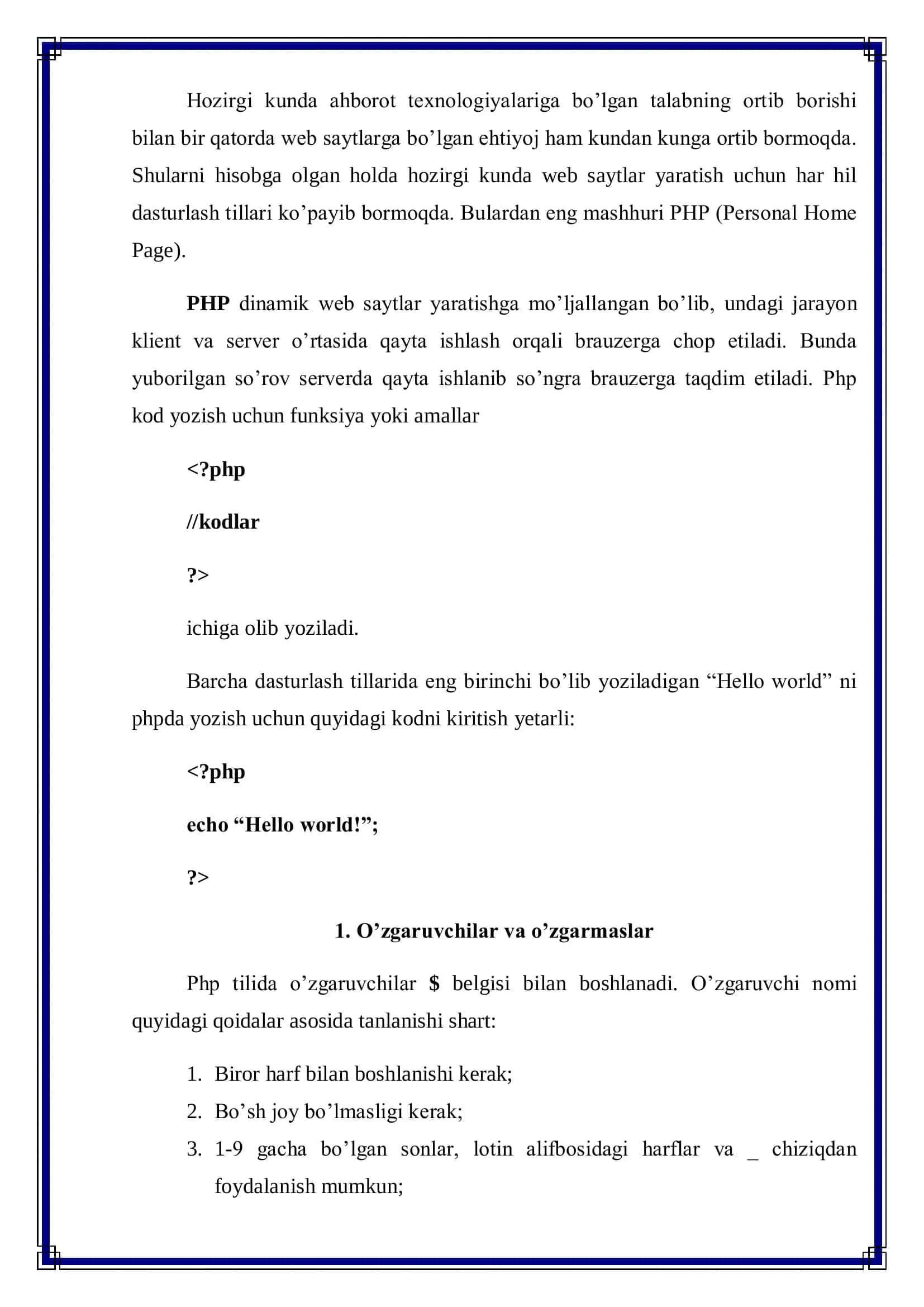 PHP dinamik web saytlar 3