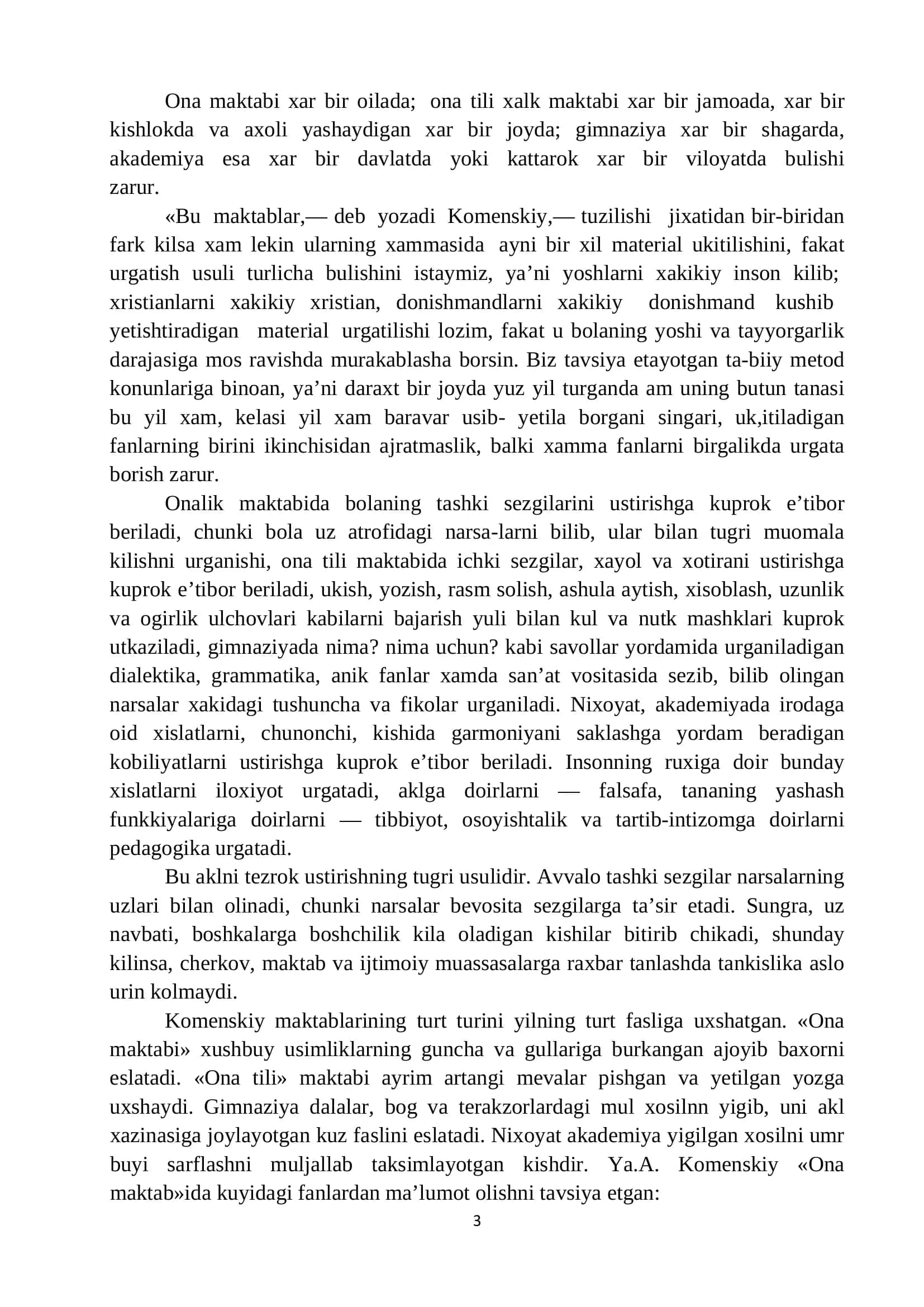 Yan Amos Komenskiyning maktab tizimi va ta’lim mazmuni 3