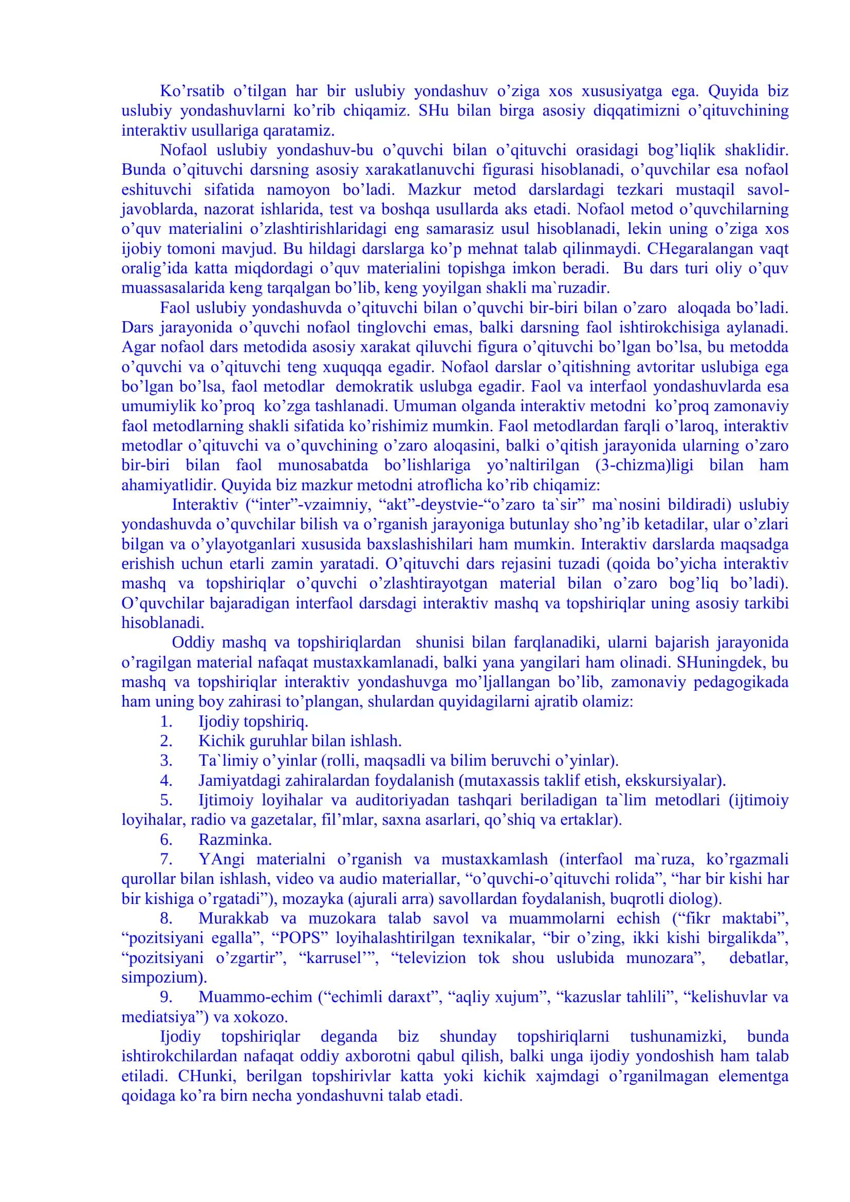 “Maktabgacha ta’lim va bolalar sporti” ta’lim yo`nalishi 3-kurs talabasi Kurbanova Zarnigorning “Pedagogik texnologiyalar” fanidan tayyorlagan R E F E R AT I 3