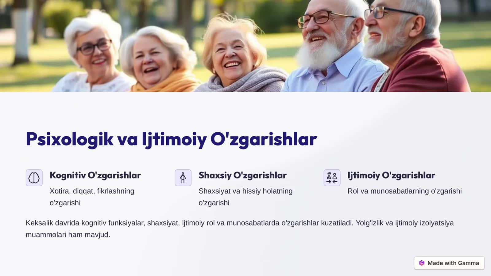 Keksalik va Qarish Umumiy Tushunchalar 3