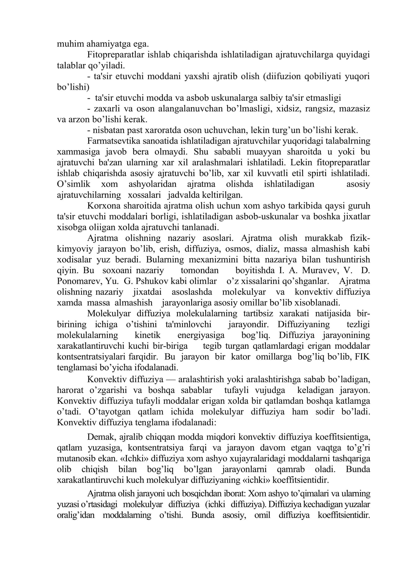 Ajratma olish usullari. Zamonaviy tezlashtirilgan usullar 3