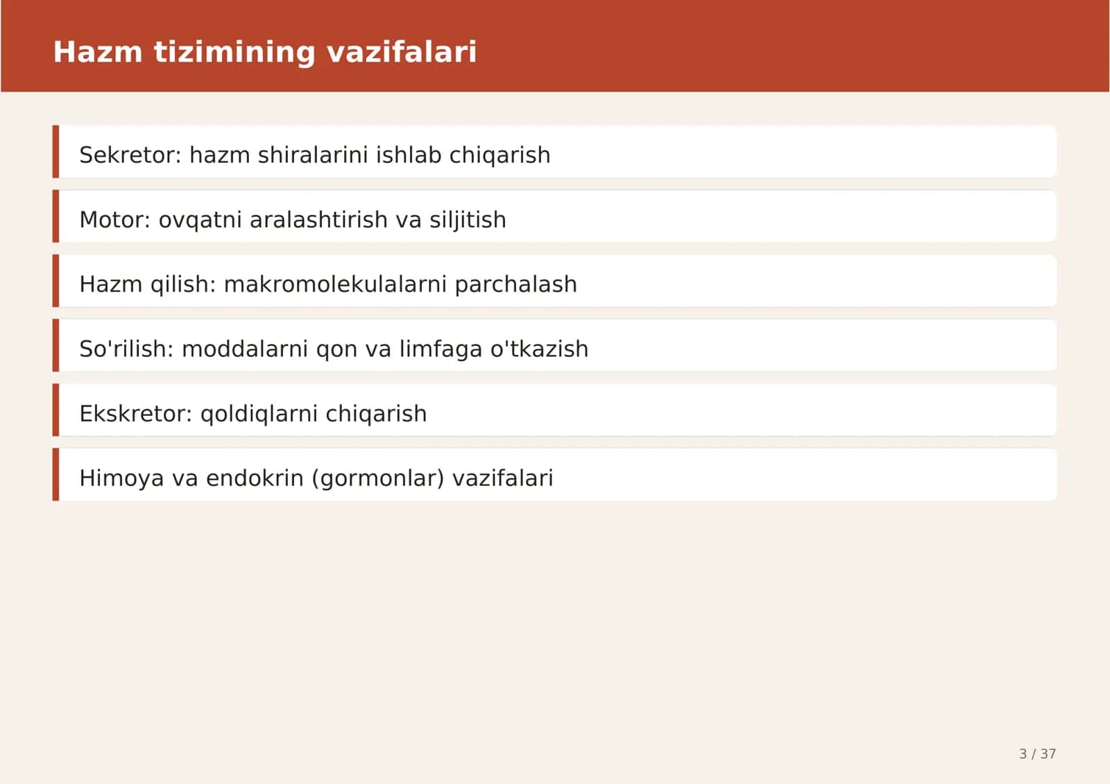 Ovqat hazm qilish tizimi  Anatomiyasi va Fiziologiyasi 3