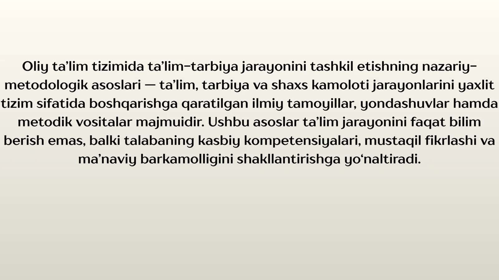 Oliy ta’lim tizimida ta’lim-tarbiya jarayonini tashkil etishning konseptual asoslari 3