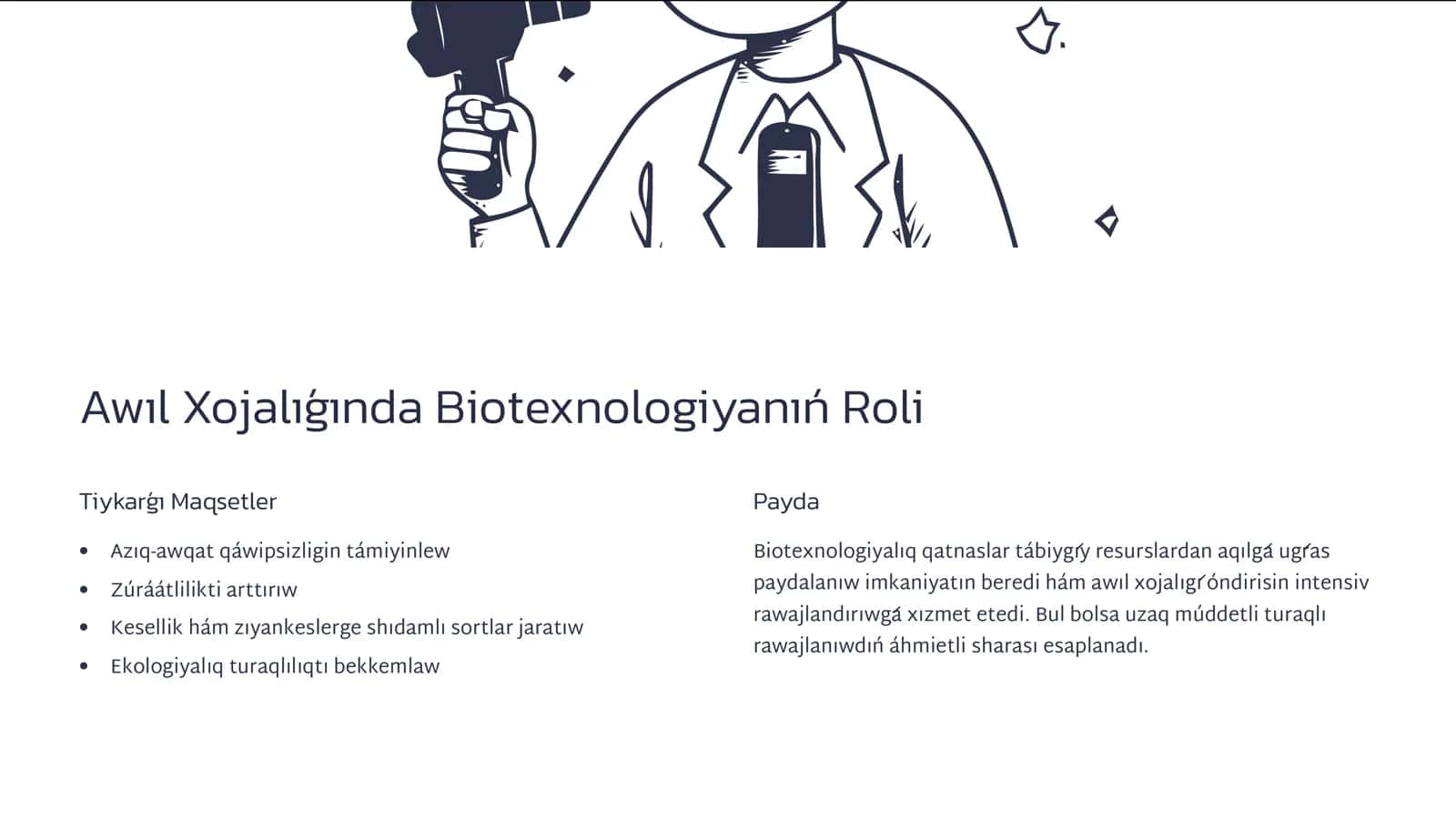 Biotexnologiya us1llar1 hám olardan aw1l xojal1gʱ1nda paydalan1w 3