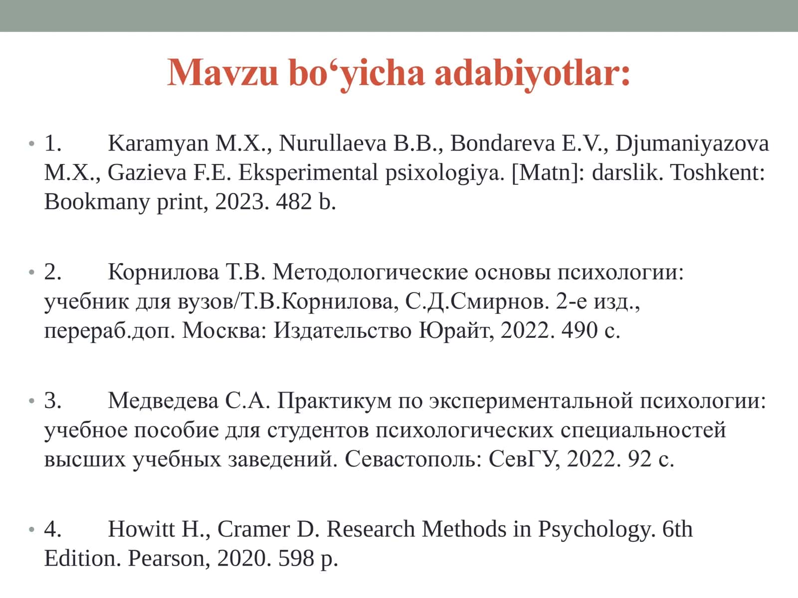 Shaxsning emotsional jabhasini o‘rganish metodlari. Psixologik buzilishlar xavotirlik va kayfiyat buzilishlari 3