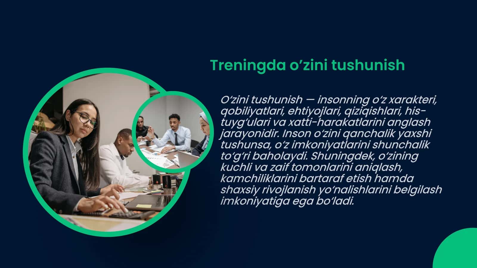 Treningda o’zini va boshqalarni tushunish 3