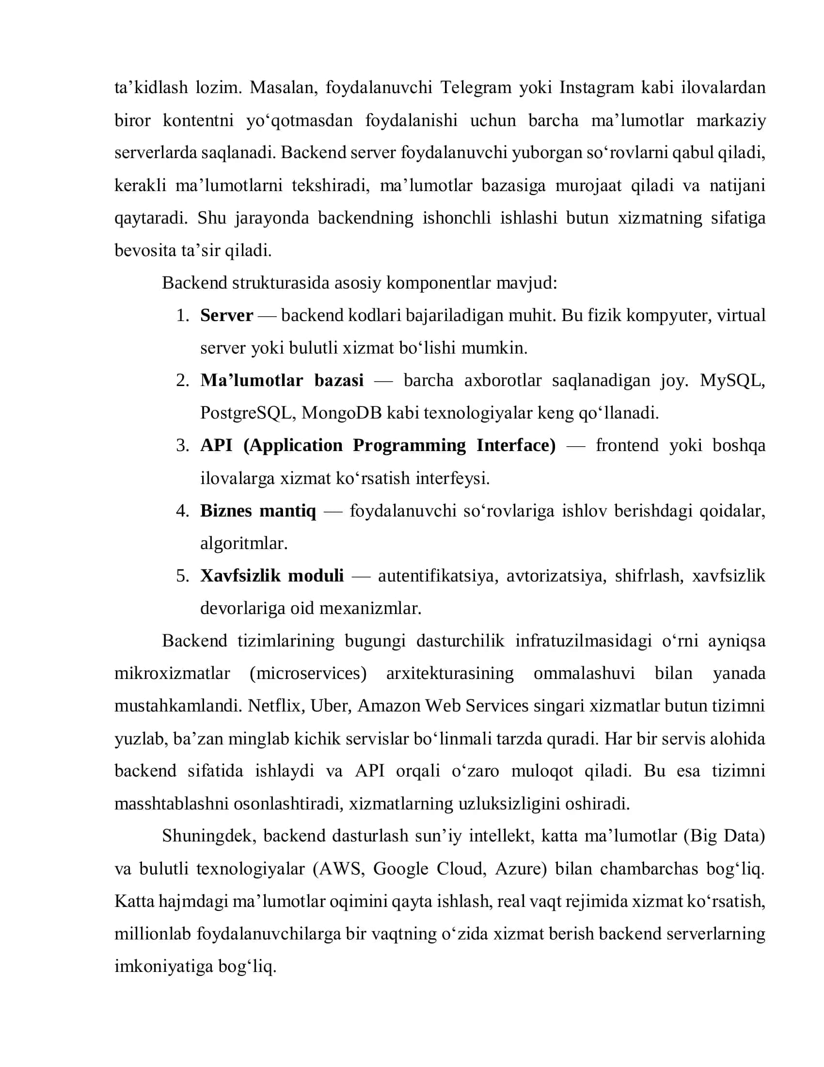 ORACLE ma’lumotlar bazasi tizimining arxitekturasi 3