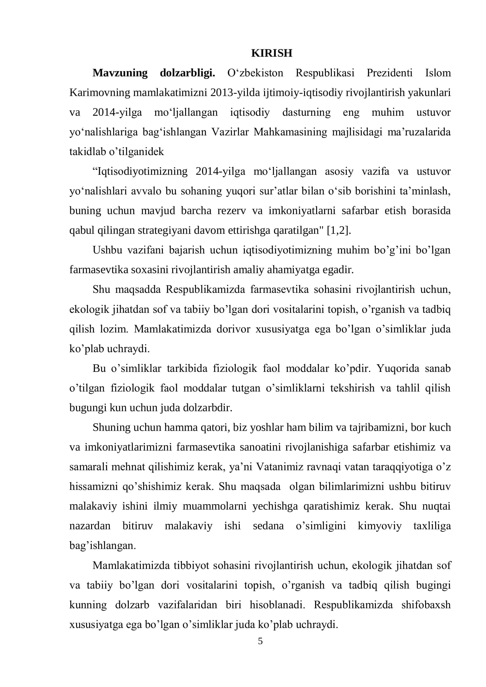 SEDANA O'SIMLIGINING KIMYOVY TAXLILI 3