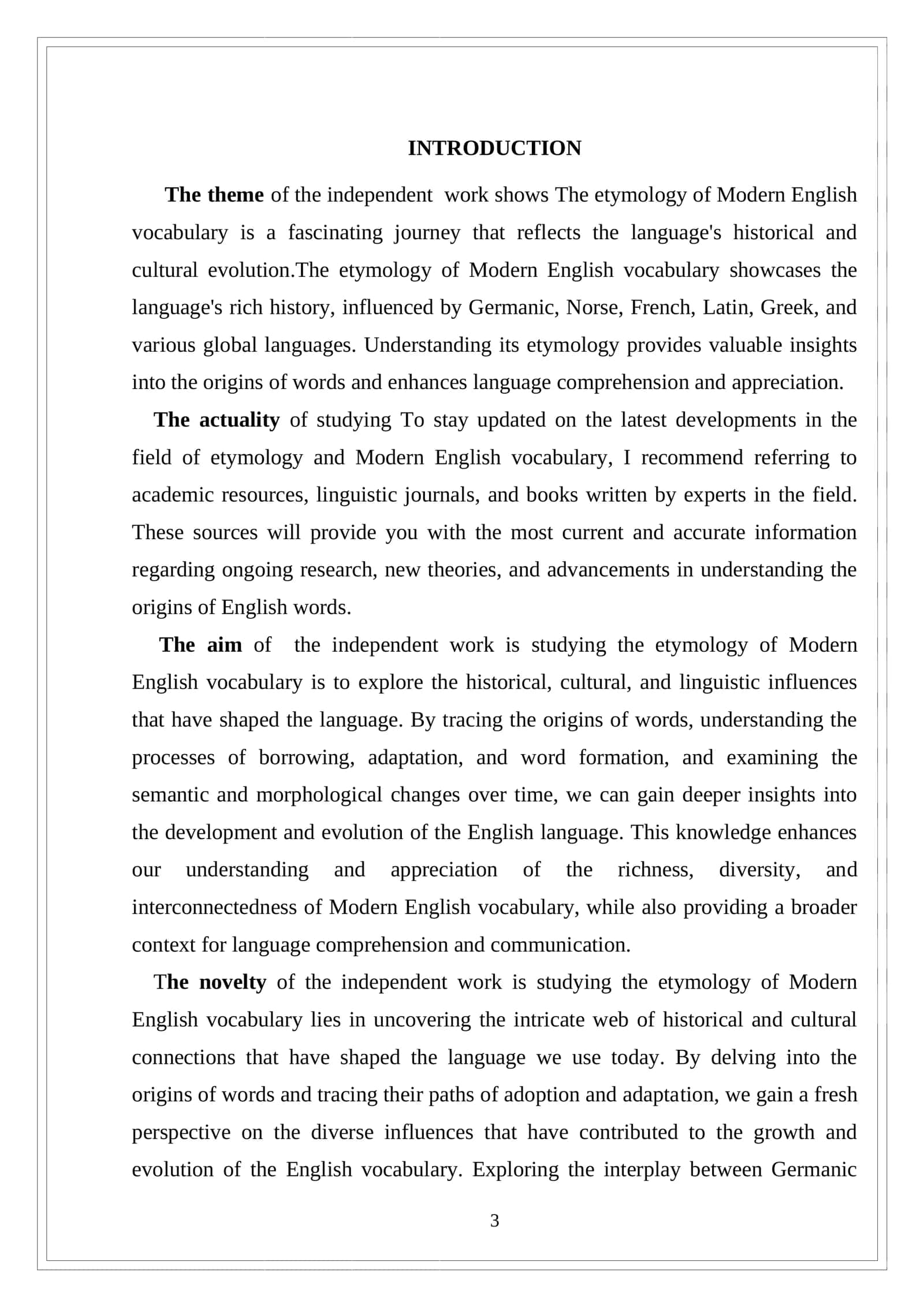 Etymology of Modern English Vocabulary 3