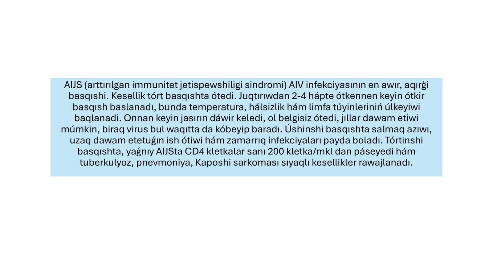 AIV haqqında túsinik. AIJS hám onıń alınıwı 3