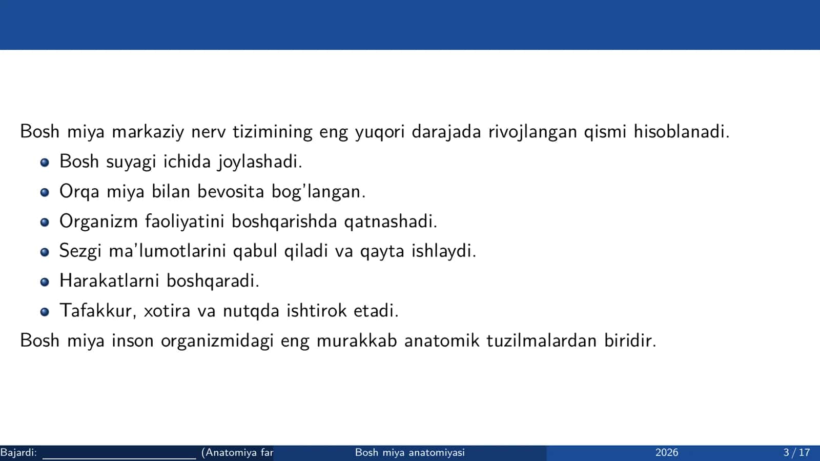 Bosh miya anatomiyasi 3
