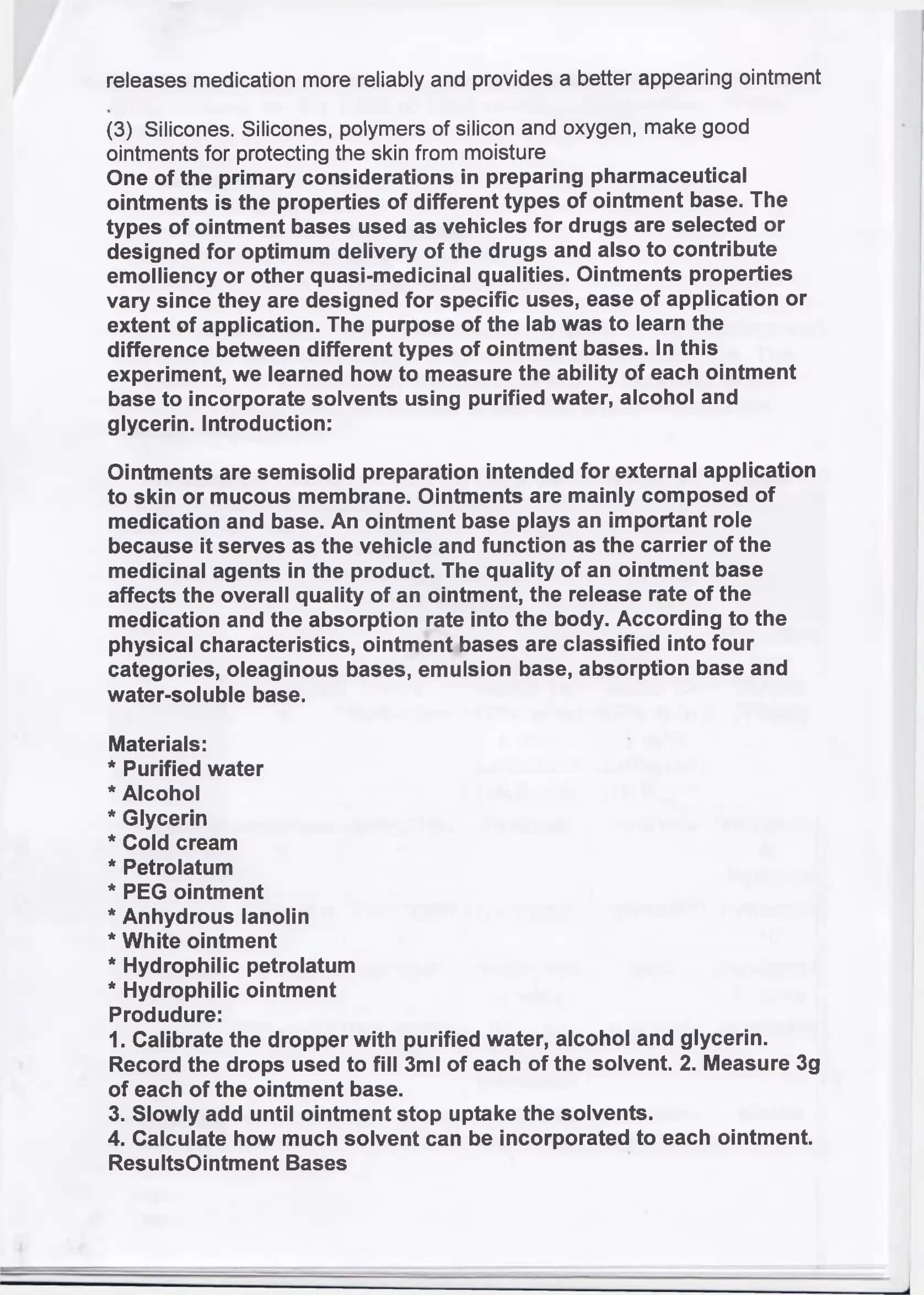 CLASSIFICATION OF OINTMENT BASES 3