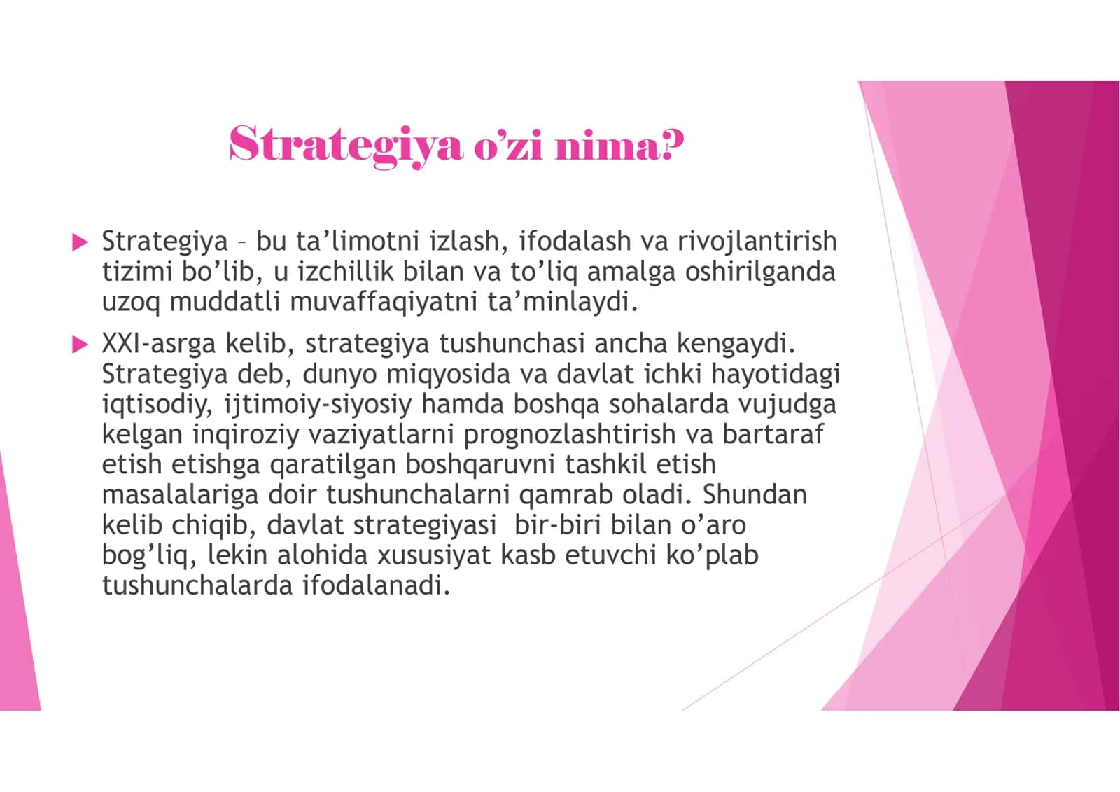Harakatlar strategiyasi 3