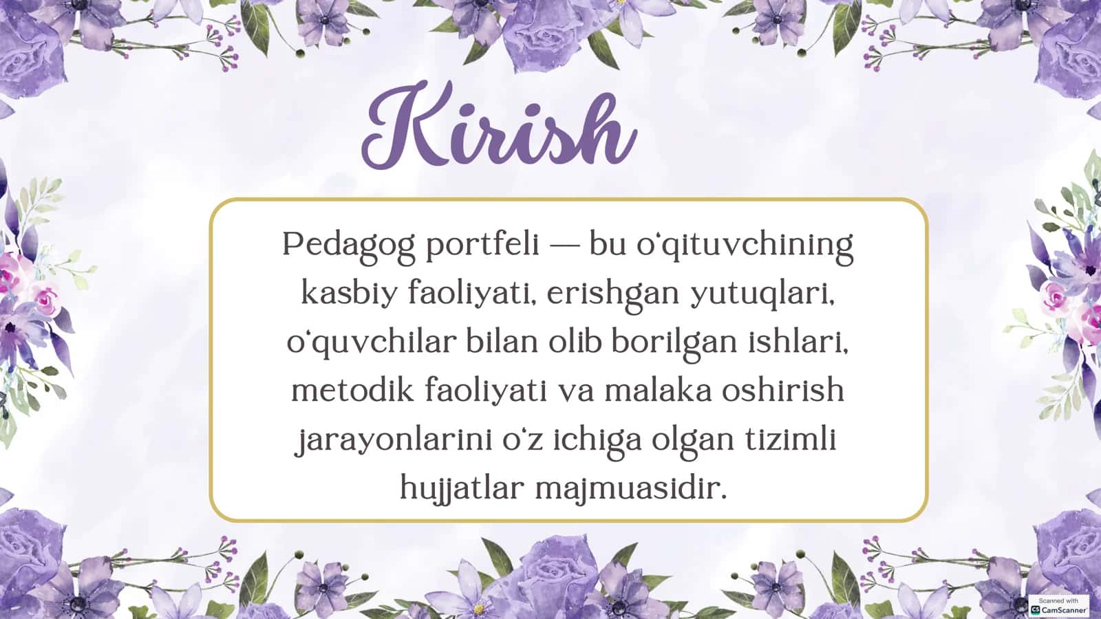 PEDAGOG PORTFOLIOSI TAYYORLADI: TOHIROVA NAVBAHOR 3