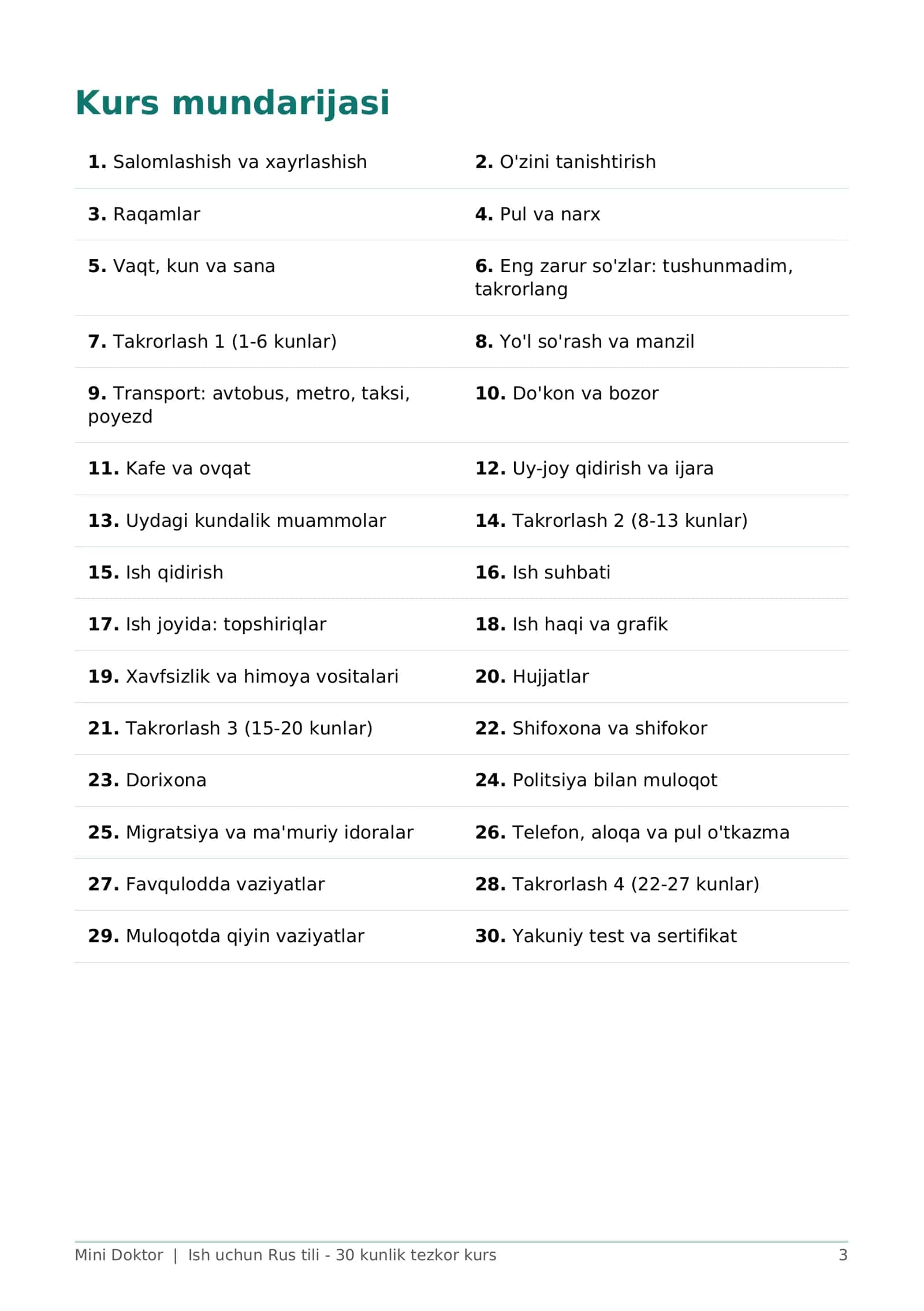 ISH UCHUN RUS TILI 30 kunlik tezkor kurs 3