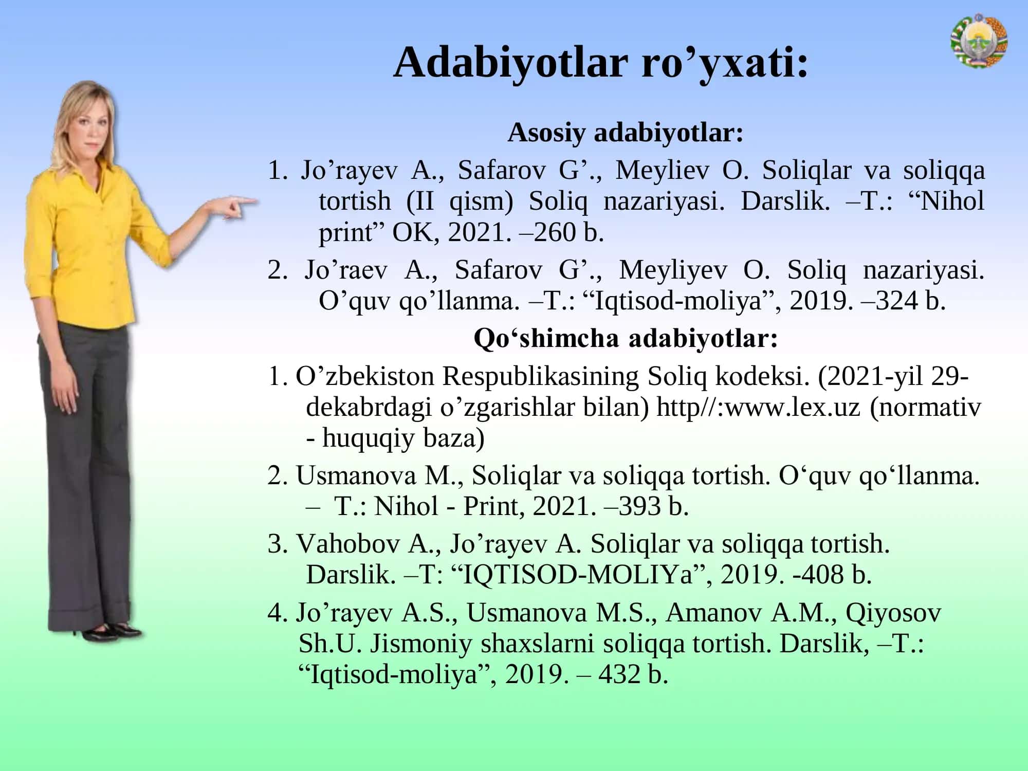 Soliqlar va soliqqa tortish (II qism) Soliq nazariyasi 3