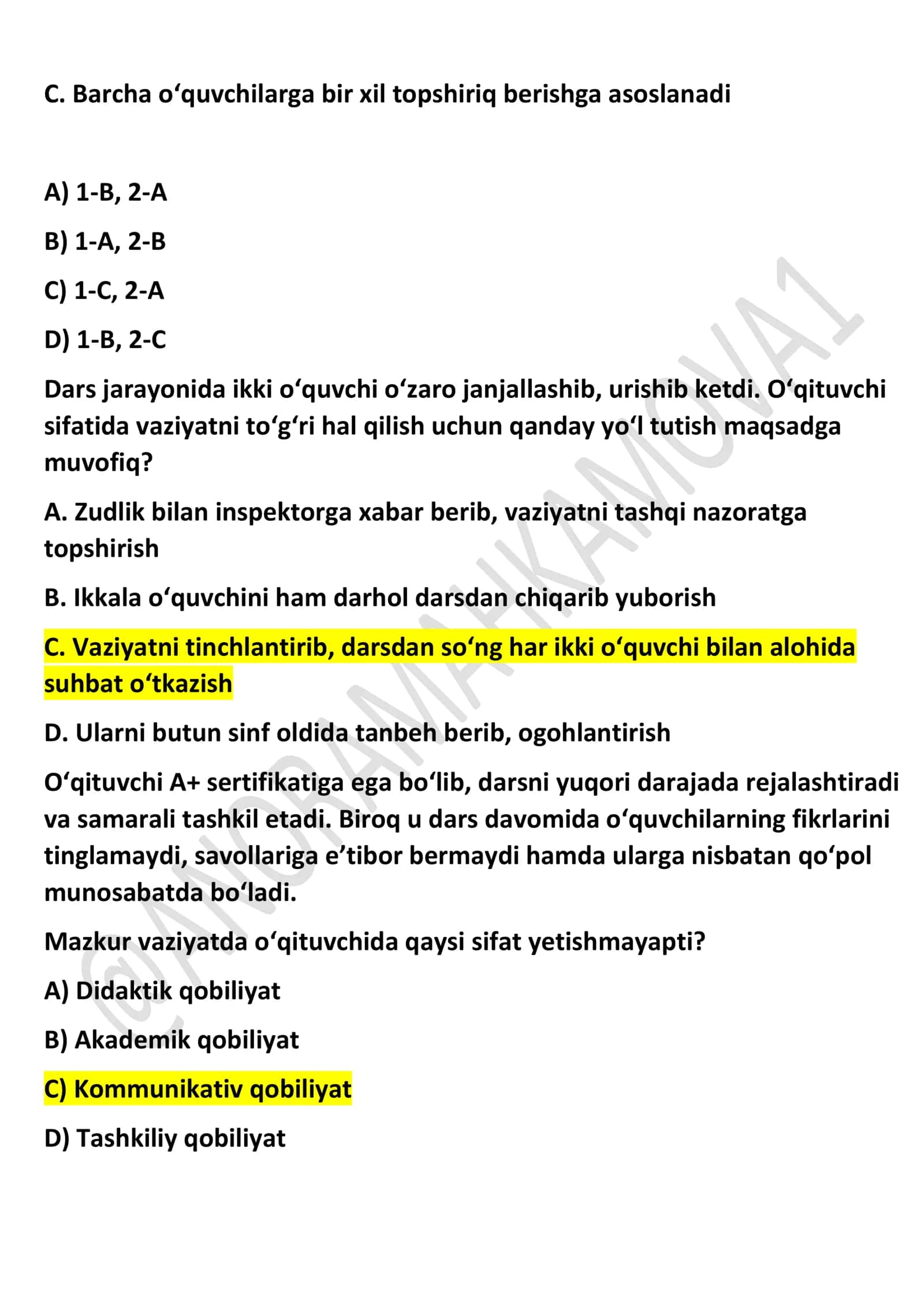 Anora Mahkamova jamoasi uchun tushgan testlar 10.04.26 3