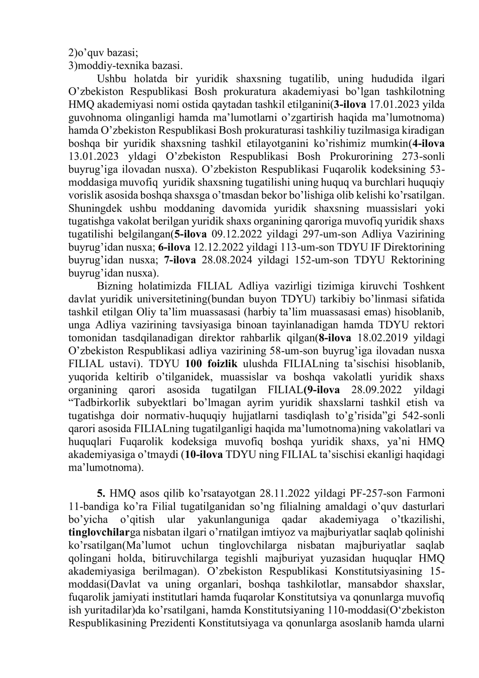 O'zbekiston Respublikasi Huquqni Muhofaza qilish akademiyasi (HMQ) davlat muassasasi 3