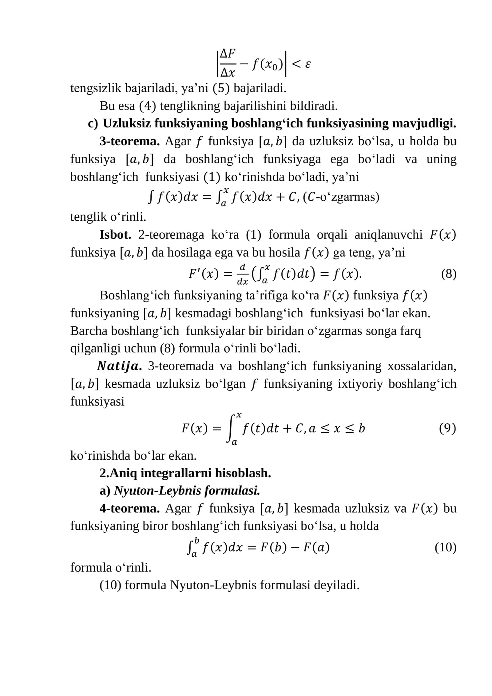 Yuqori chegarasi o‘zgaruvchi bo‘lgan integral 3