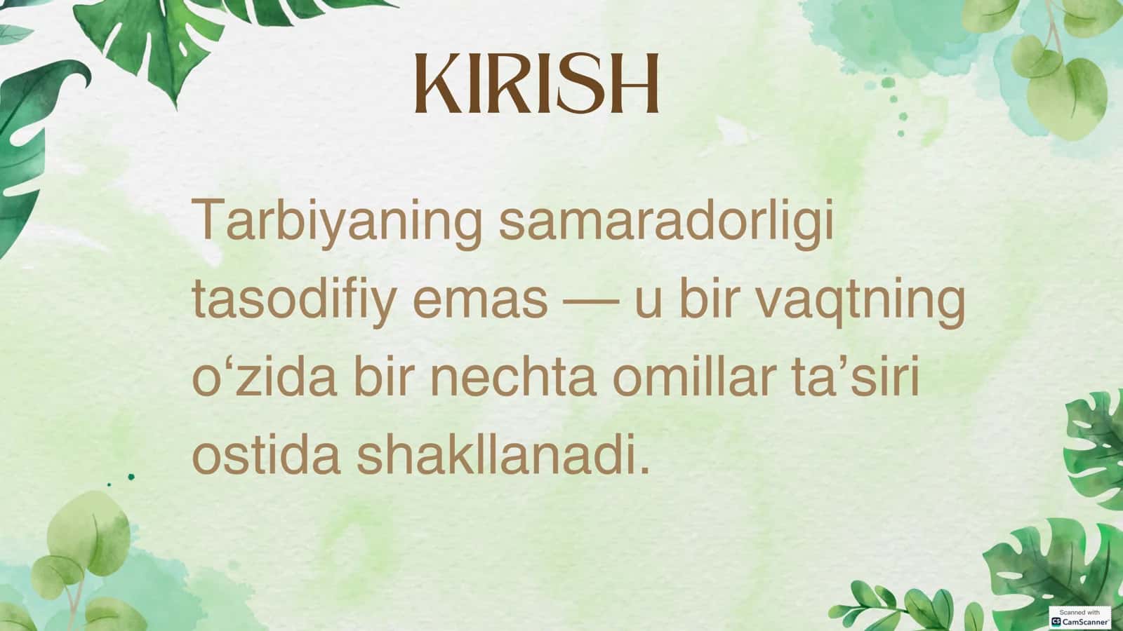 TARBIYAGA TA’SIR ETUVCHI OMILLAR 3
