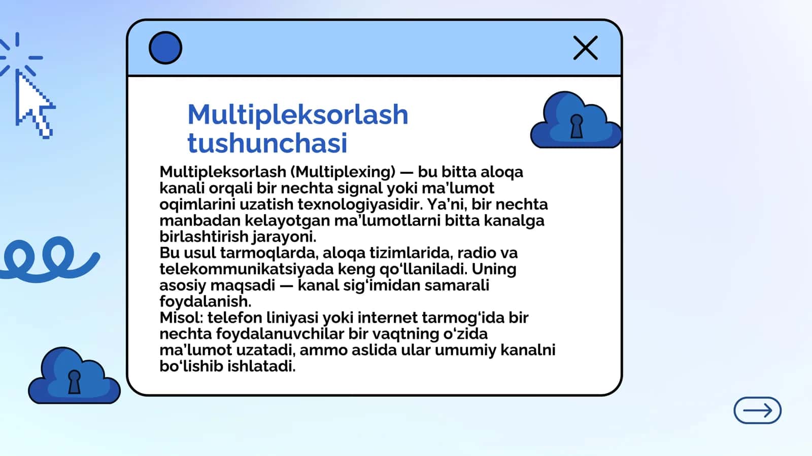 Multipleksorlash va de-multipleksorlash 3
