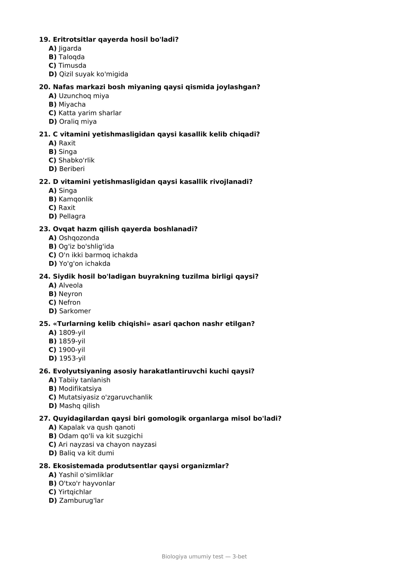Biologiya umumiy test 3