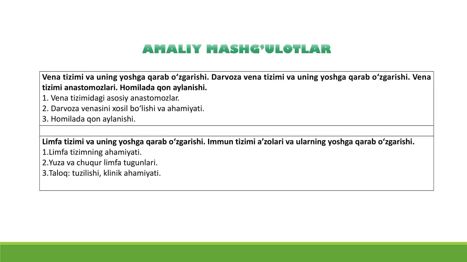 VENOZ TIZIMI 3
