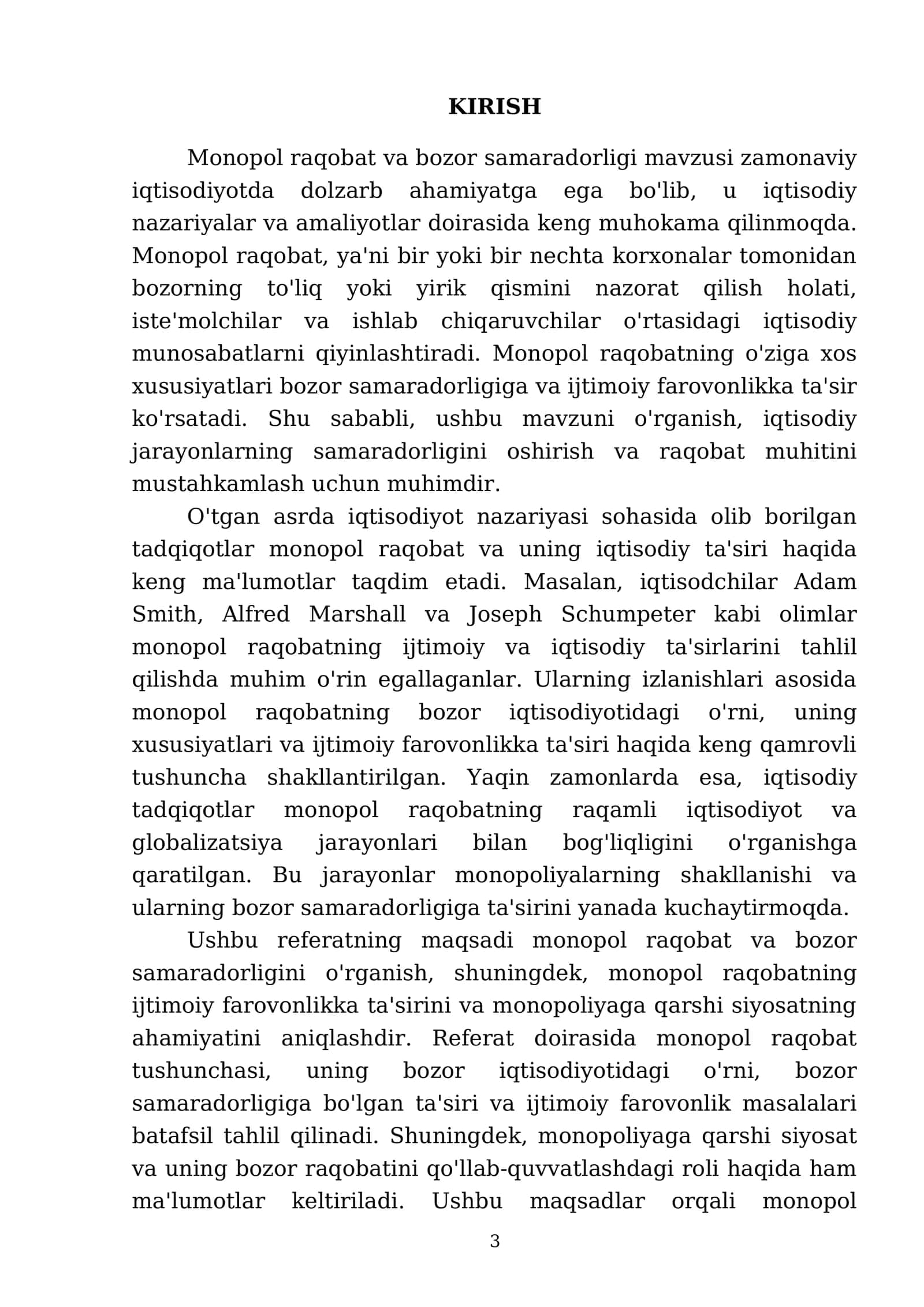 Monopol raqobat va bozor samaradorligi 3