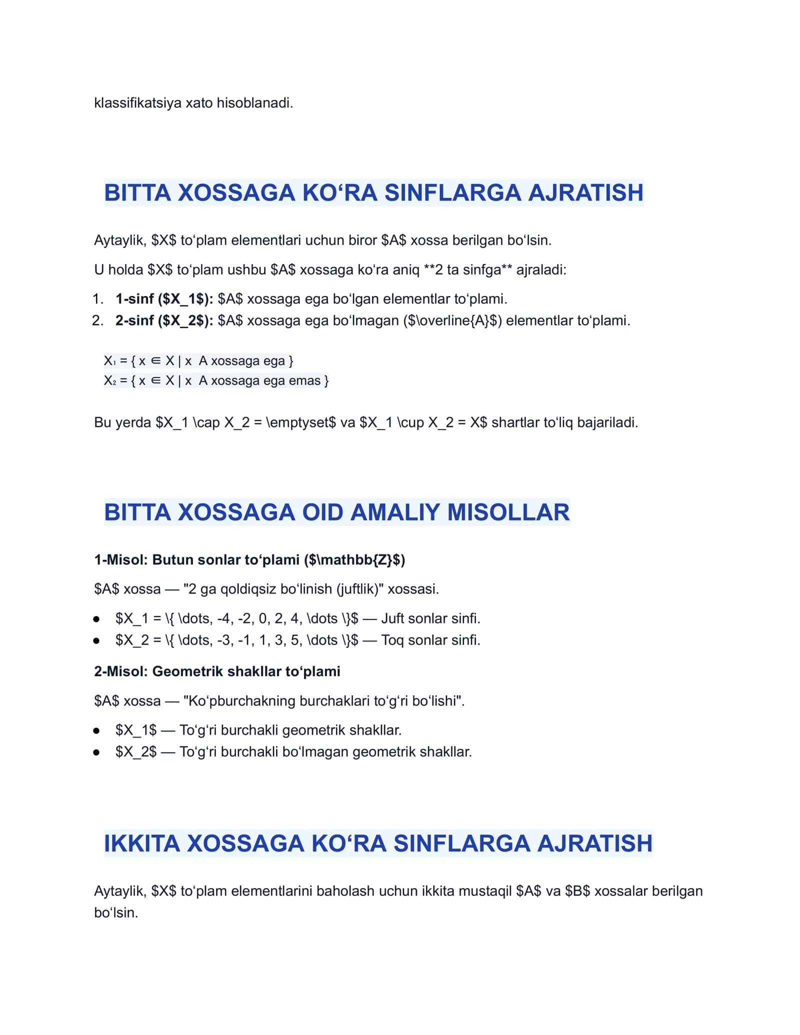 TO‘PLAMLARNI SINFLARGA AJRATISH (KLASSIFIKATSIYA NAZARIYASI) 3