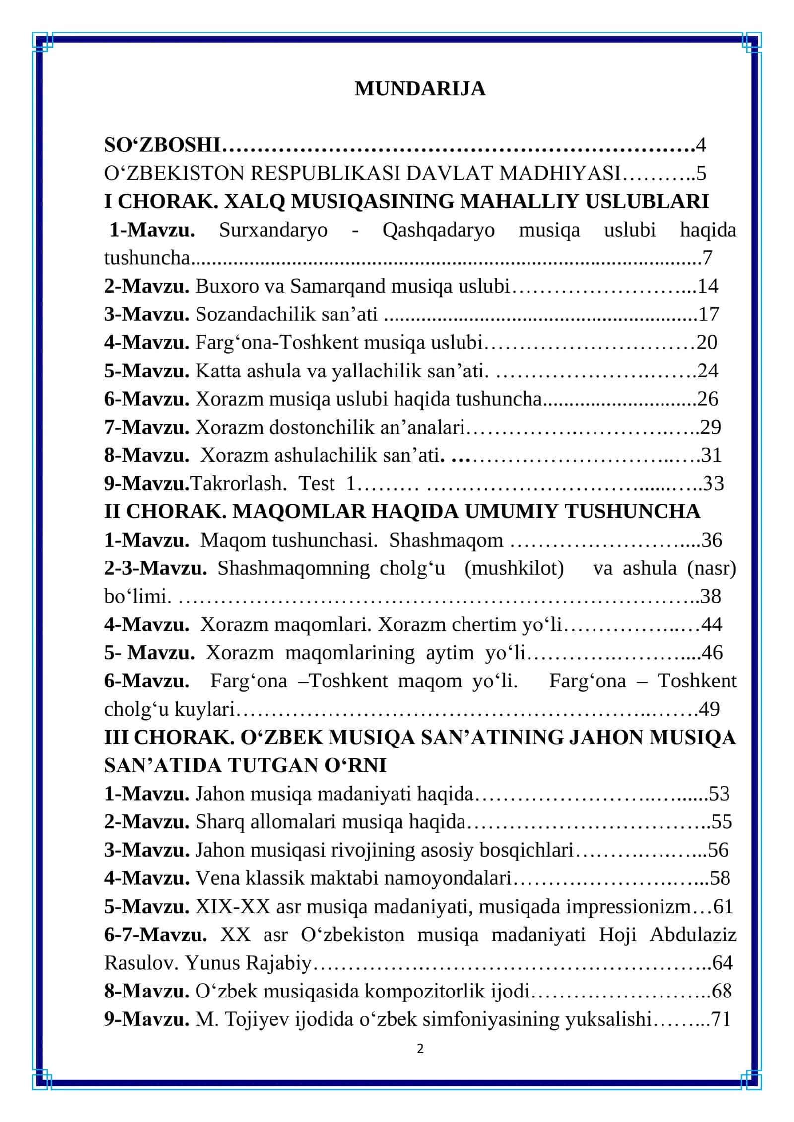 Umumiy o‘rta ta’lim maktablari musiqa madaniyati fani uchun metodik qo‘llanma 3