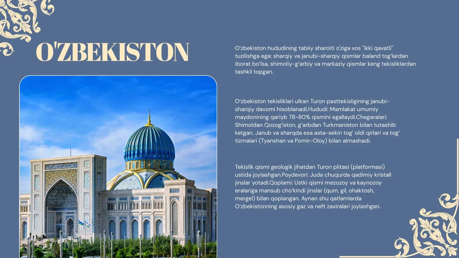 O'zbekiston tekislik qismidagi tabiiy geografik rayonlar va ularning farqlanuvchi xususiyatlari 3