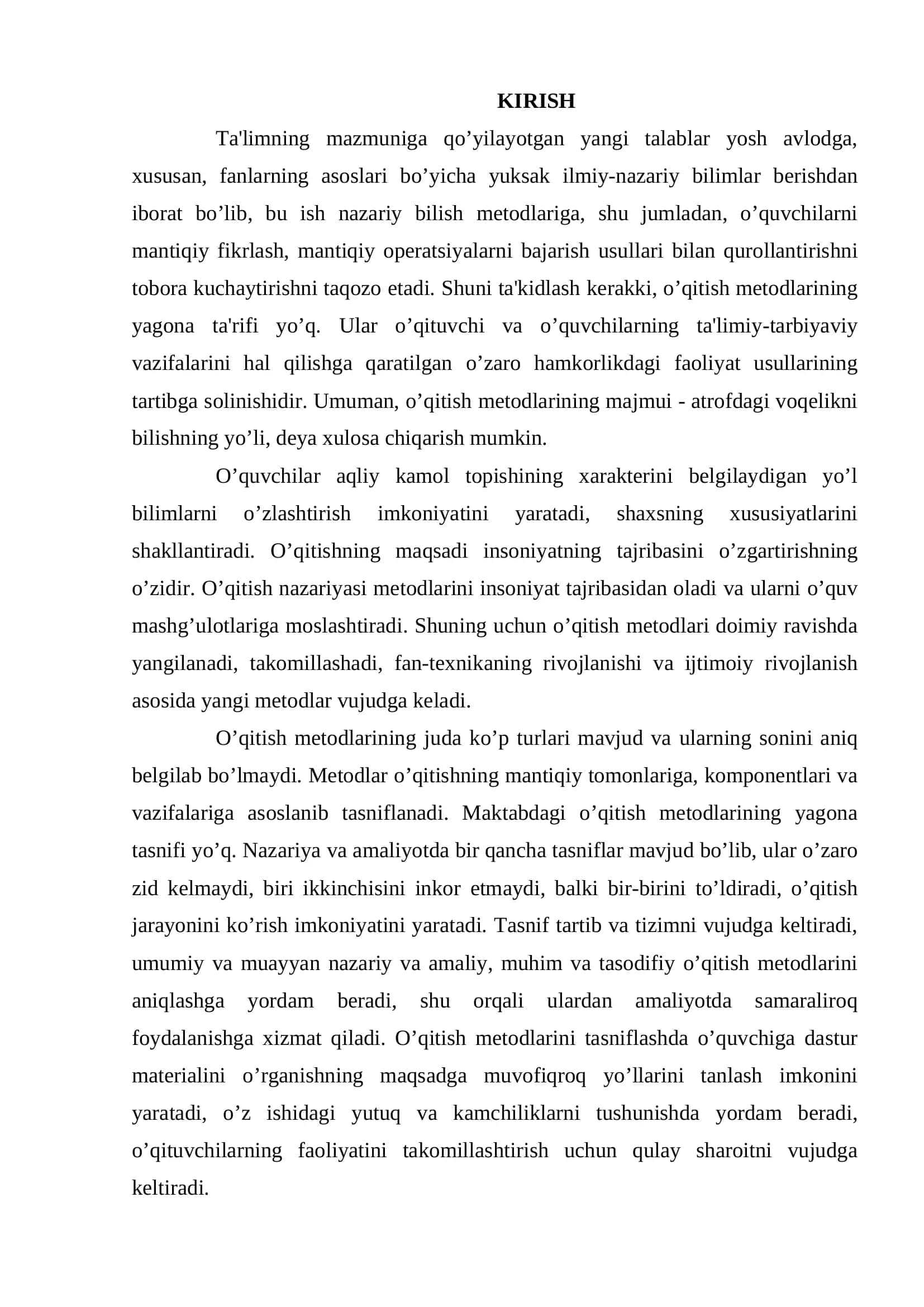 Pedagogika fanlarini o`qitish metodikasi 3
