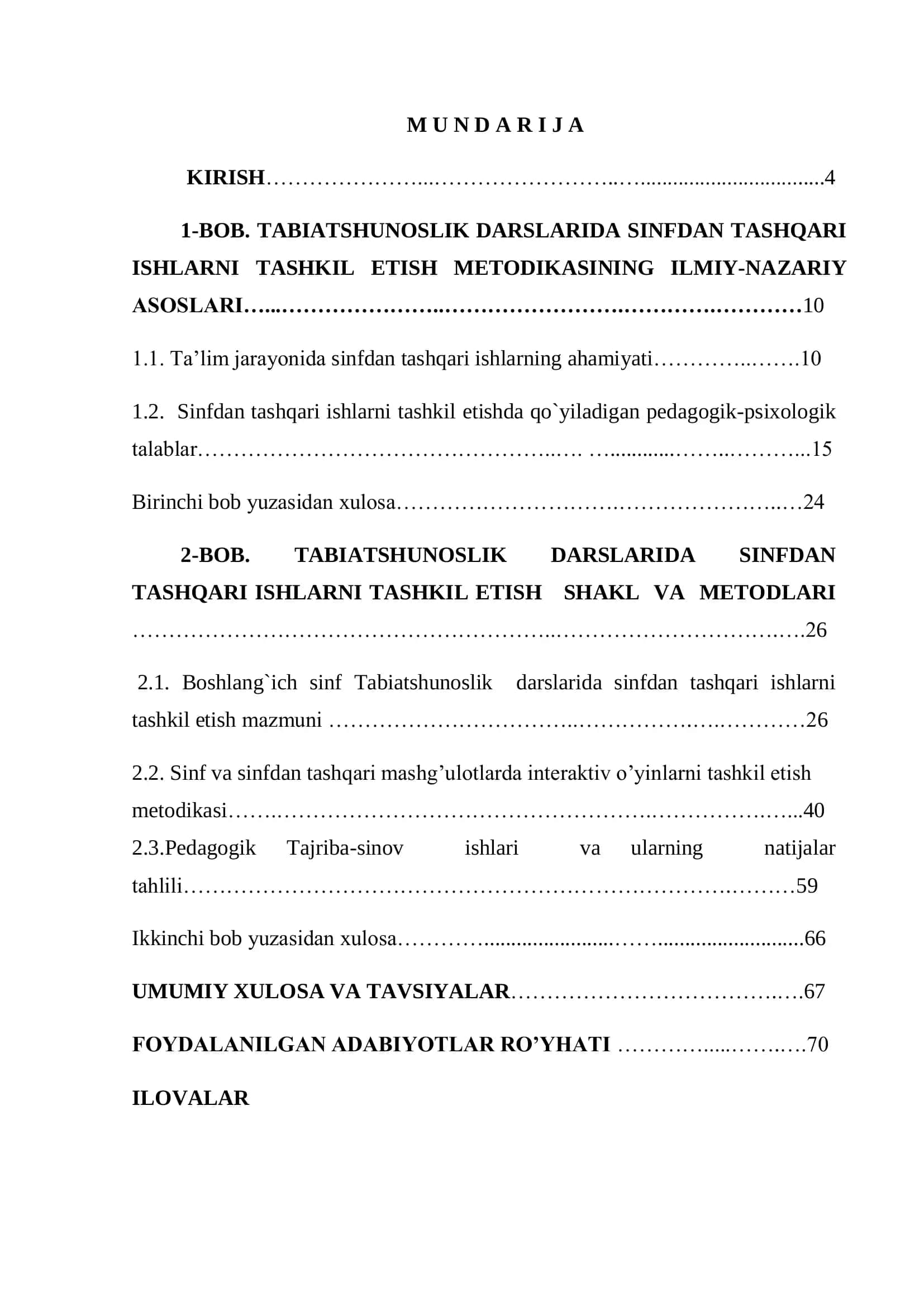 TABIATSHUNOSLIK DARSLARIDA SINFDAN TASHQARI ISHLARNI TASHKIL ETISH METODIKASI 3