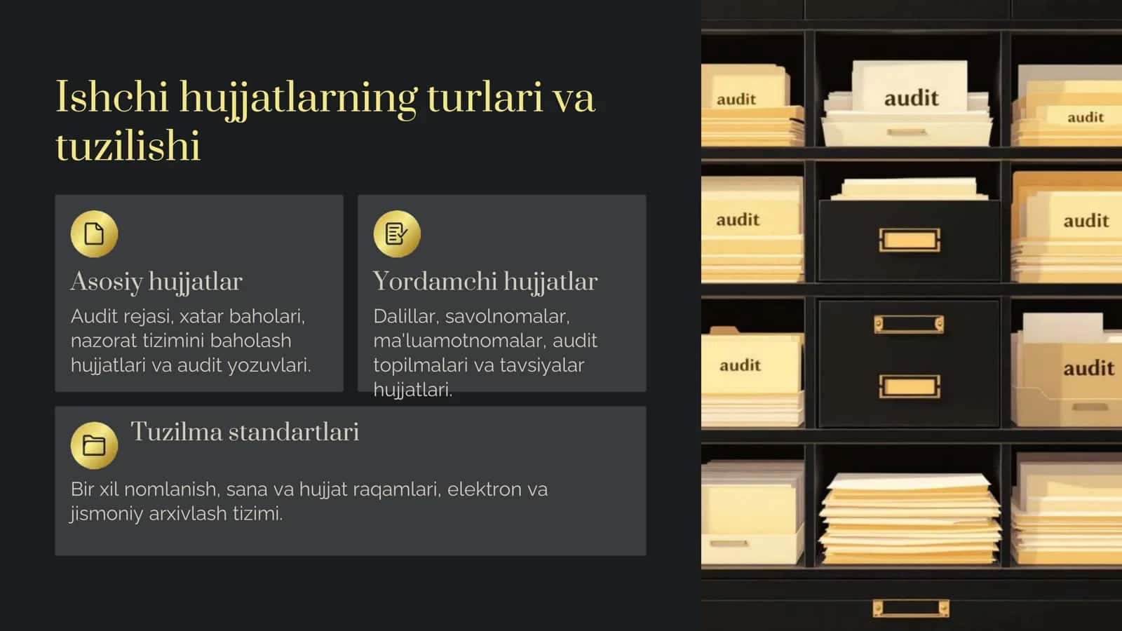 Auditorlik ishchi hujjatlarini tayyorlash 3