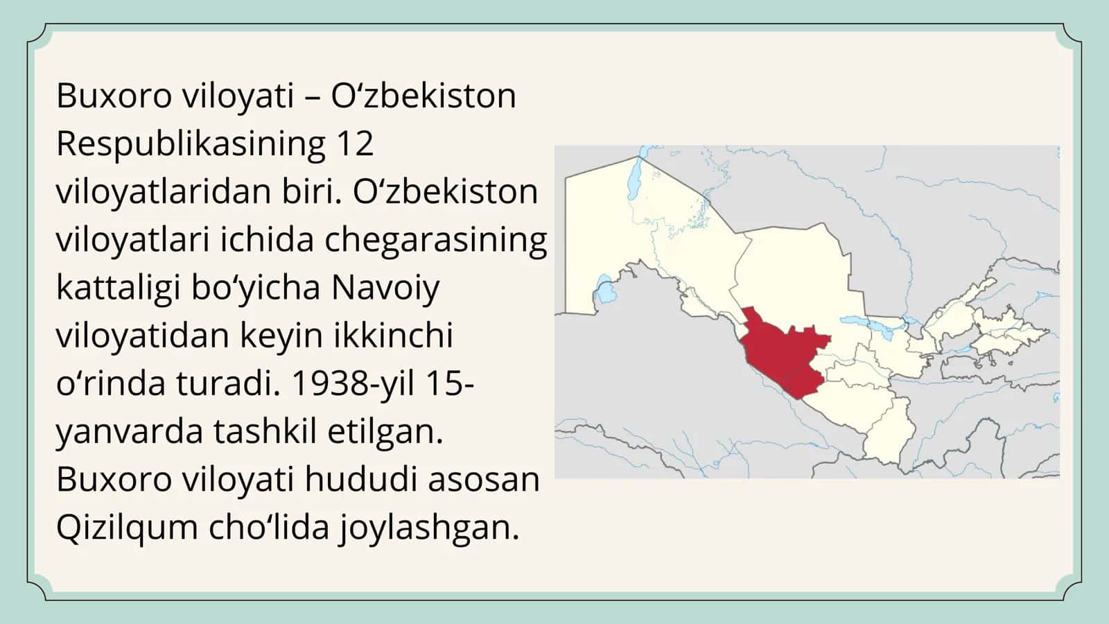 Buxoro viloyatining oʻrta va kichik shaharlari 3