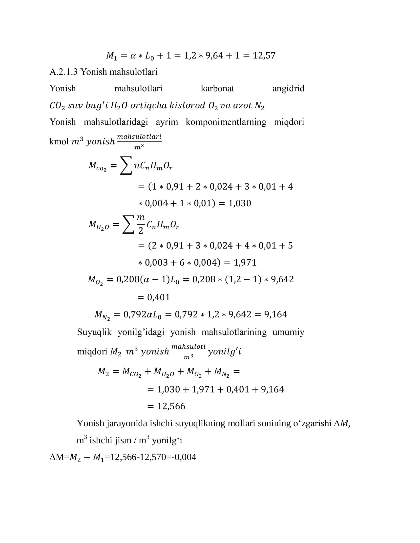 Gazda ishlaydigan dvigatelining issiqlik hisobi 3