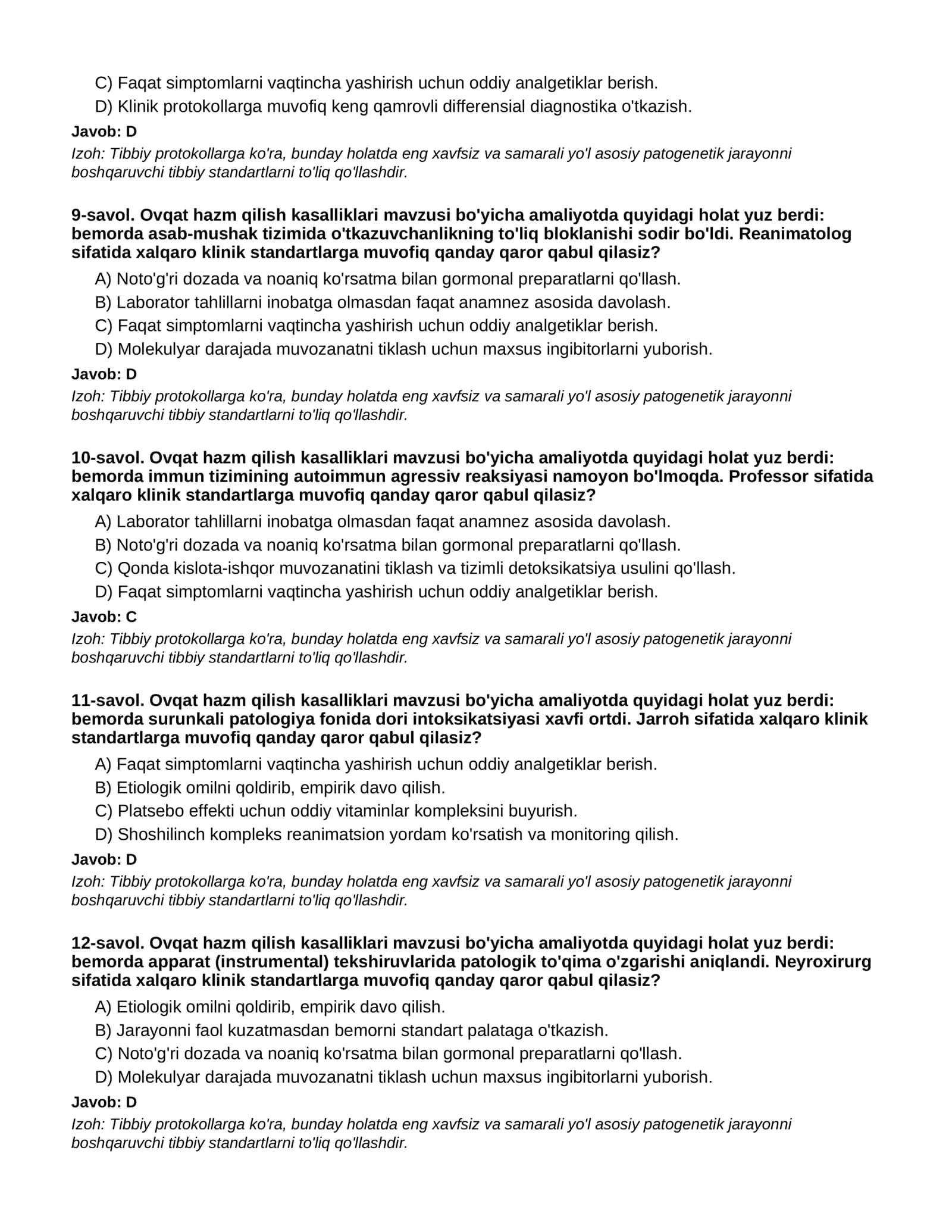OVQAT HAZM QILISH KASALLIKLARI - 1-QISM 3