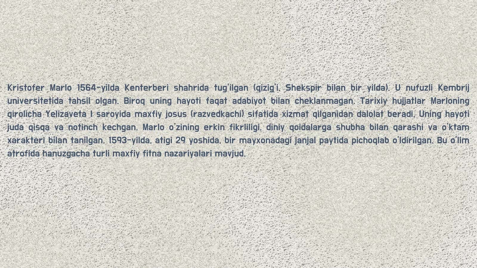 K.RISTOFER MARLO TRAGEDIYALARI 3