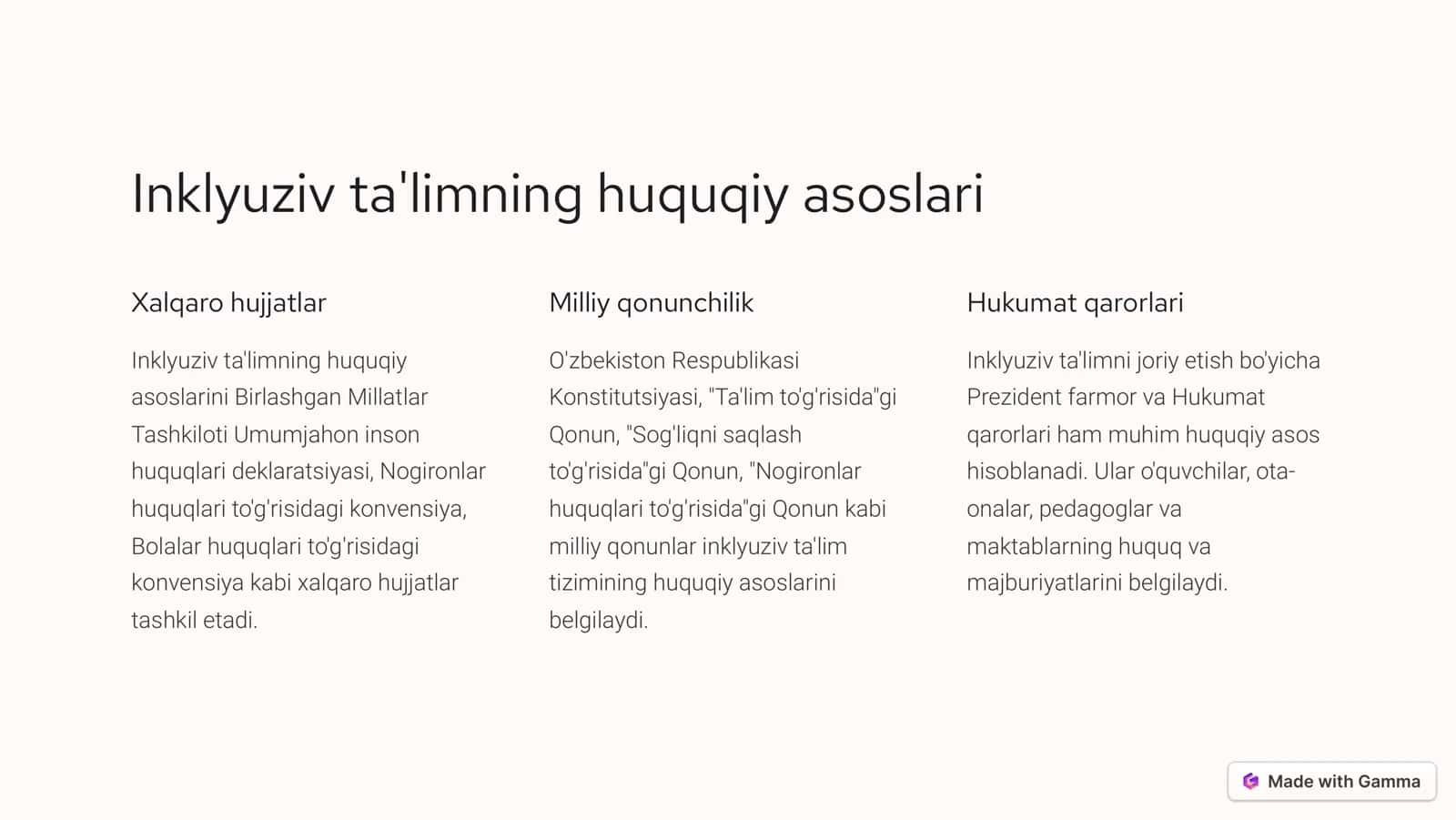 Inklyuziv ta'limning huquqiy asoslari 3