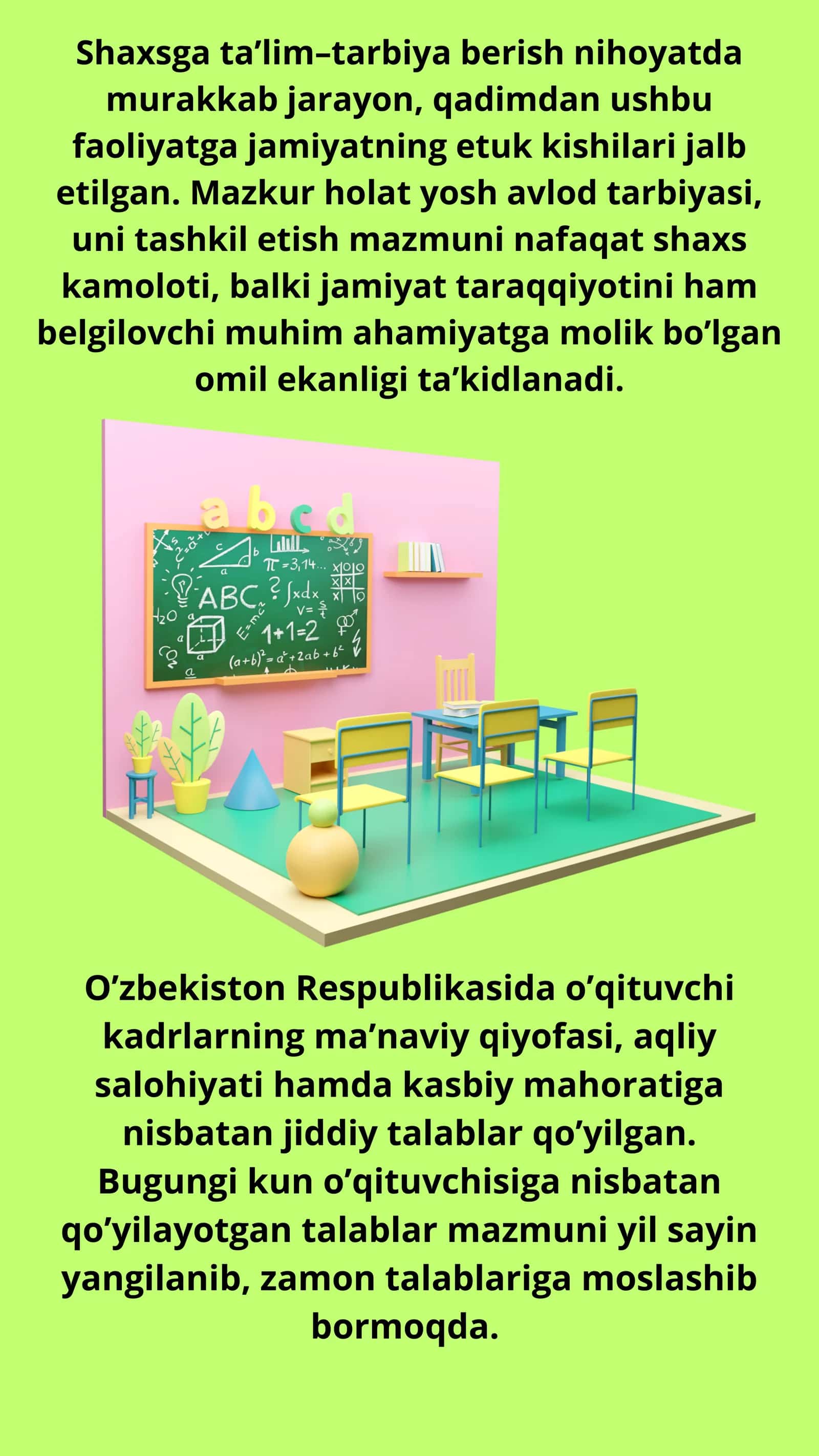 O'qituvchi – Pedagogik va Psixologik Ixtisos 3